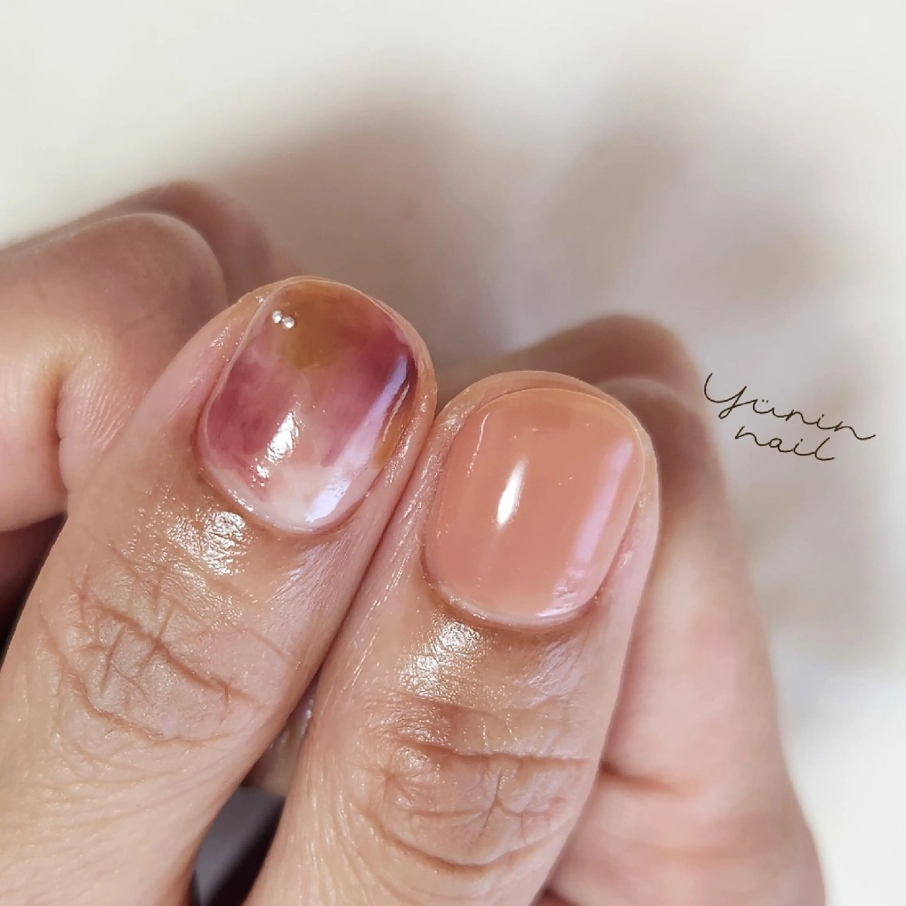 ネイル 大理石ネイル(マーブル) ショートネイル ハンドネイル ショートネイル専門 yurin nailのネイルデザイン
