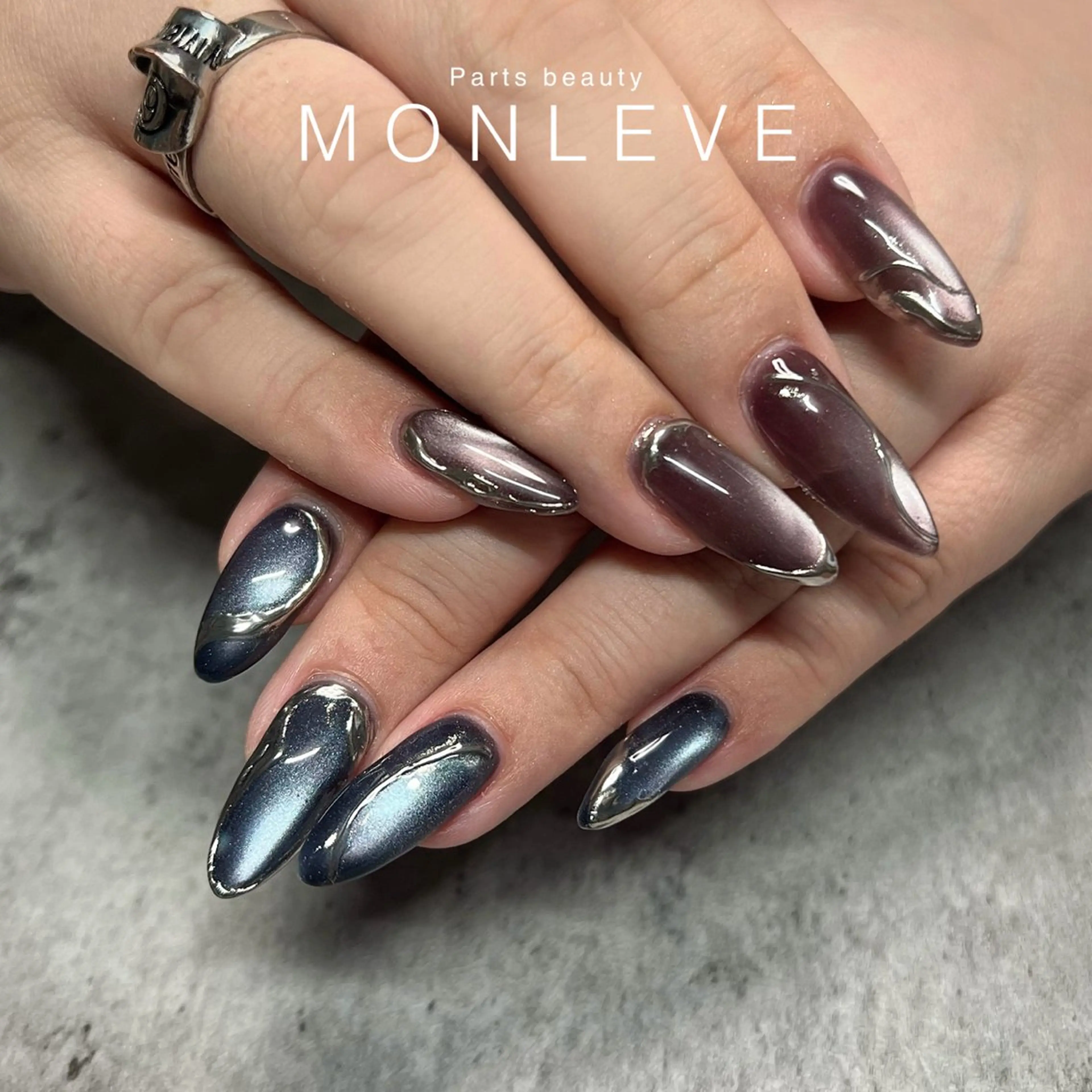 ネイル マグネットネイル ニュアンスネイル Monleve Hiroのネイルデザイン
