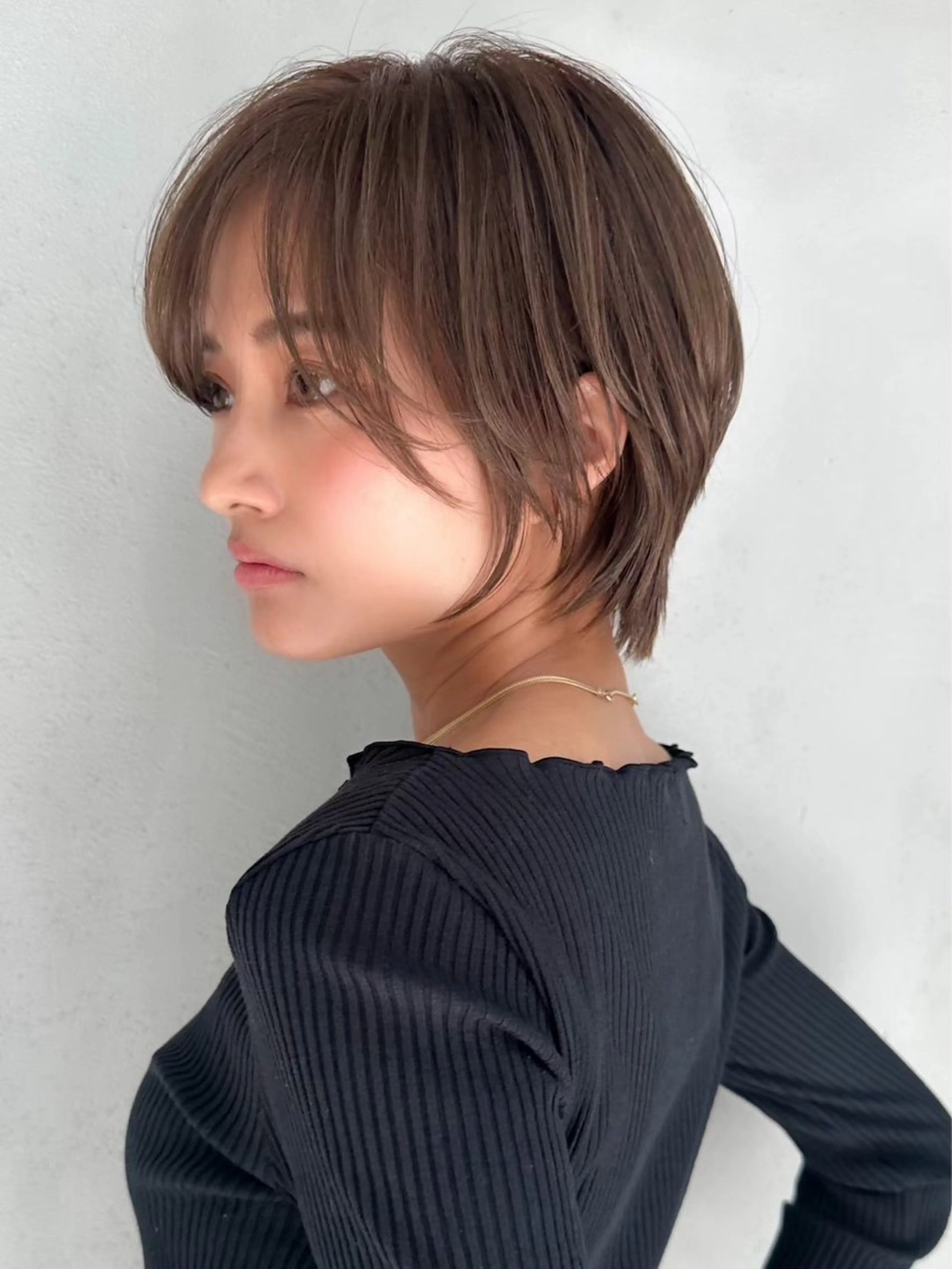 ショート 切りっぱなしボブ/ 小顔ボブNANAのヘアスタイル
