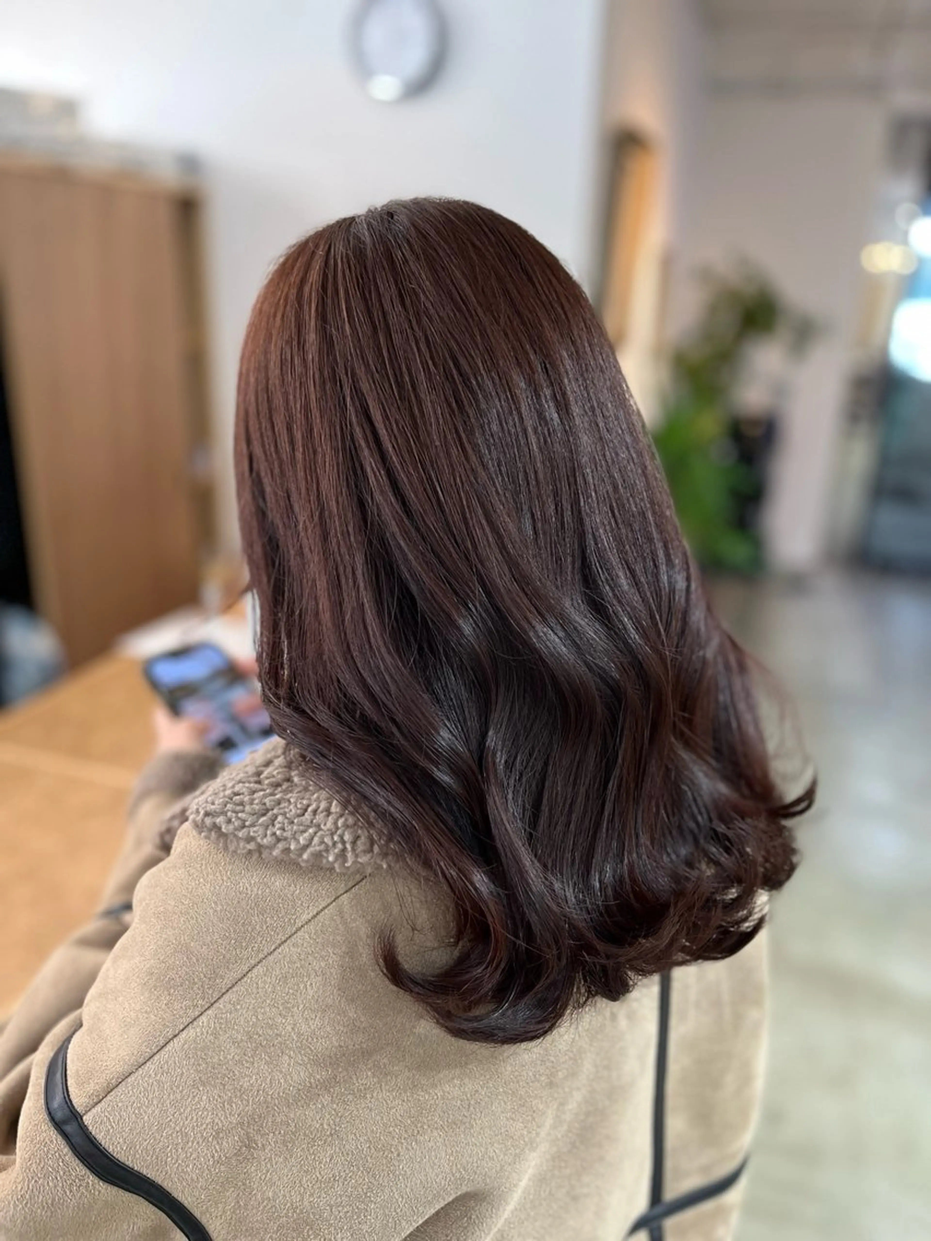 セミロング カラー ブラウンカラー ピンクカラー ピンクブラウン ヘアカラー Rosso Hair&SPA 仙台店所属・仙台/髪質改善/艶髪 🫧ｼｽﾞｸのヘアスタイル