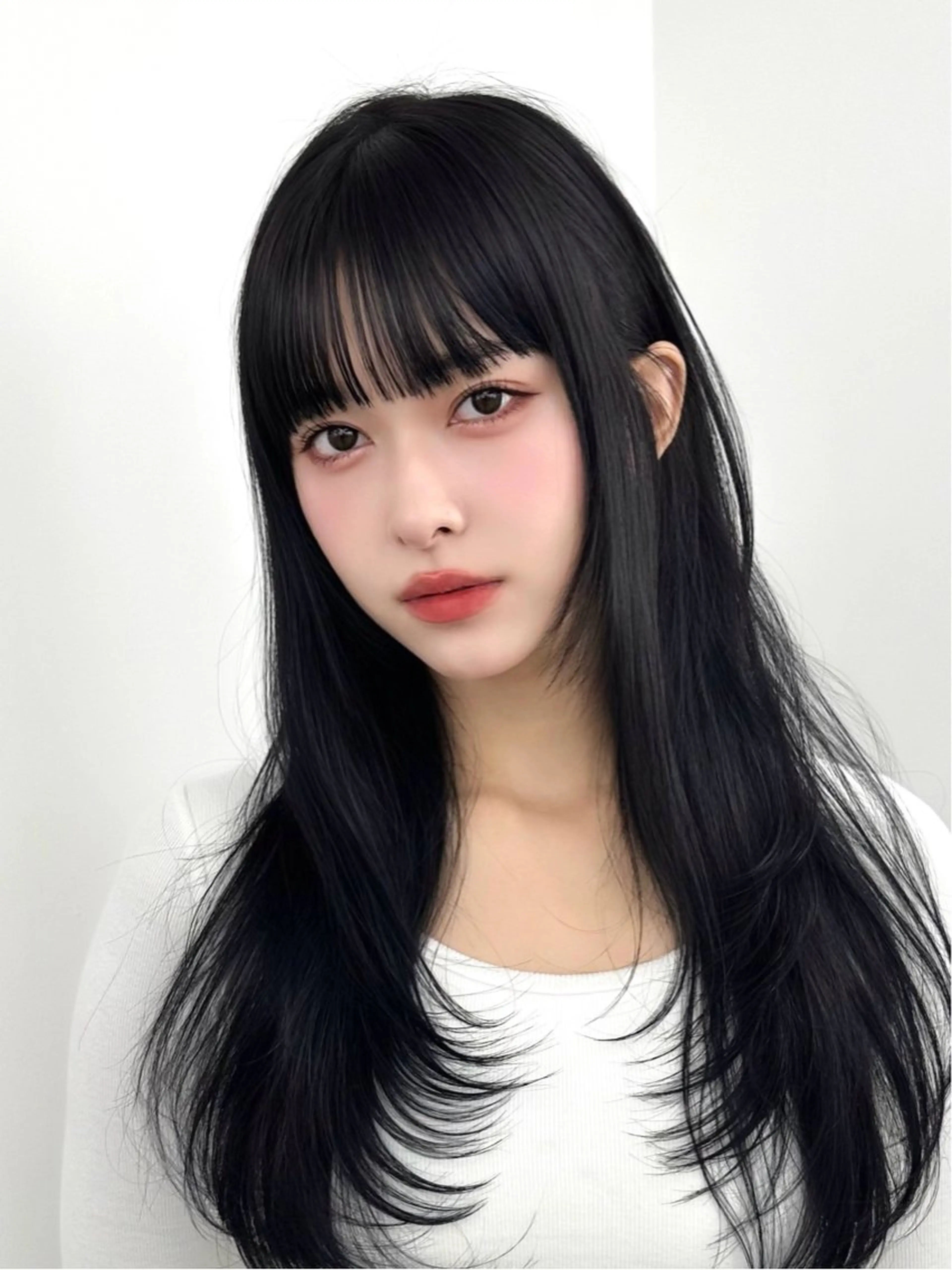 セミロング 韓国風ヘア レイヤーカット カット ヘアカラー トリートメント ヘッドスパ ヘアセット 前髪顔まわりカット 🌈中村海聖のヘアスタイル