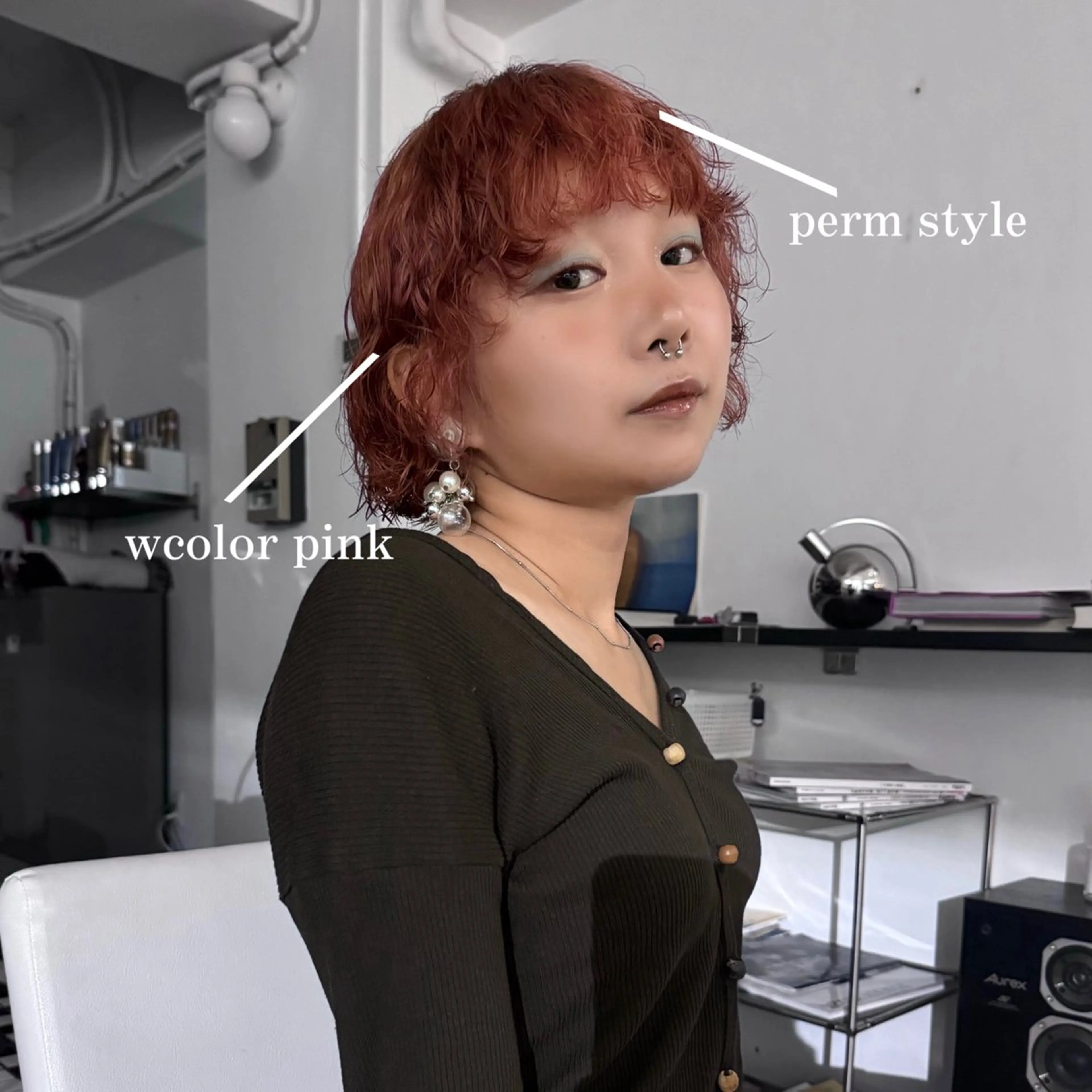 ミディアム カラー パーマ メンズ 繭所属・こはる／ハードパーマ /癖毛風パーマ🧃のヘアスタイル
