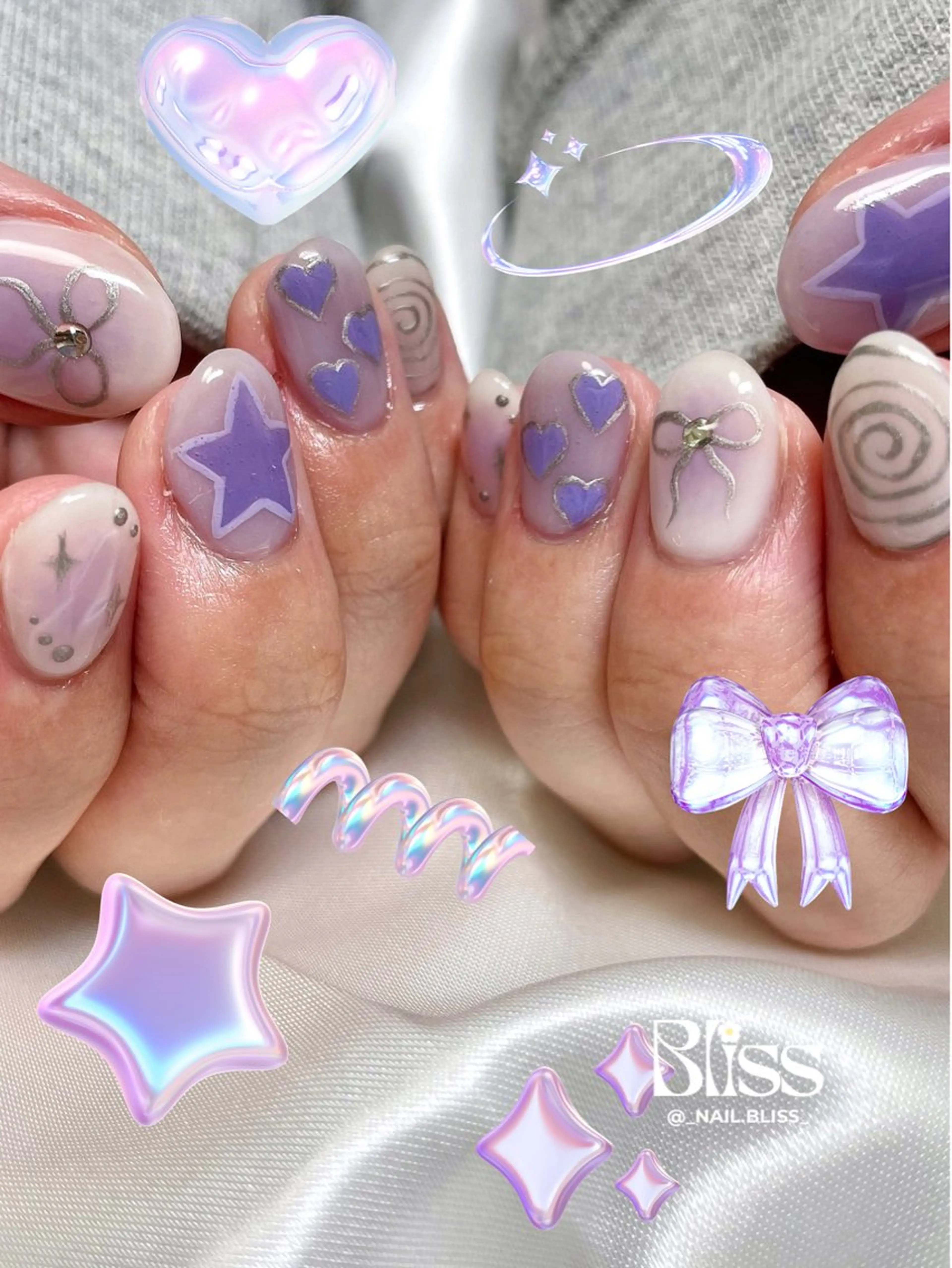 ネイル アートネイル 持ち込み ハンドネイル NAIL BLISSのネイルデザイン