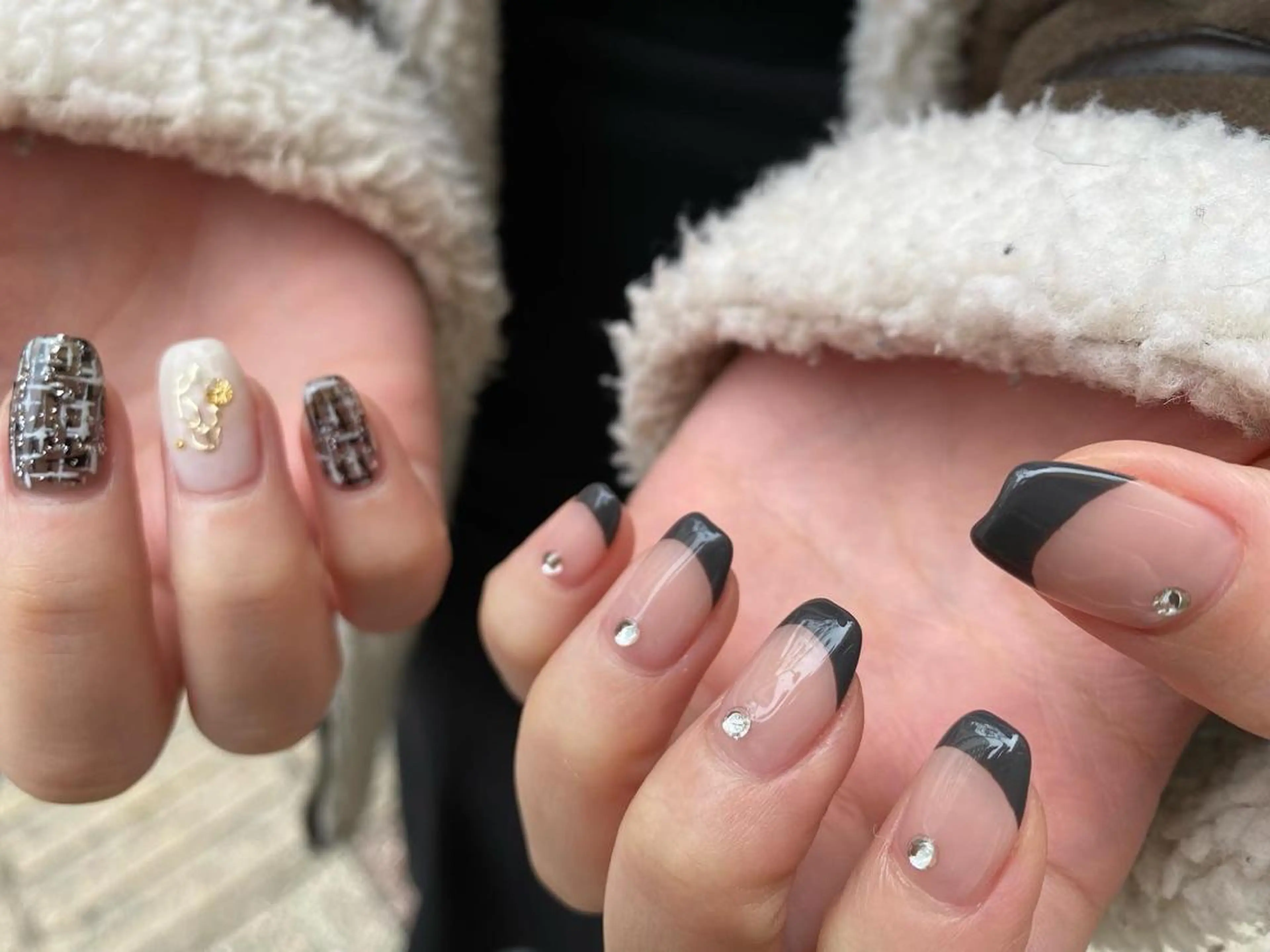 ネイル フレンチネイル ツイードネイル ハンドネイル 表参道colore所属・表参道colore店 REICAのネイルデザイン