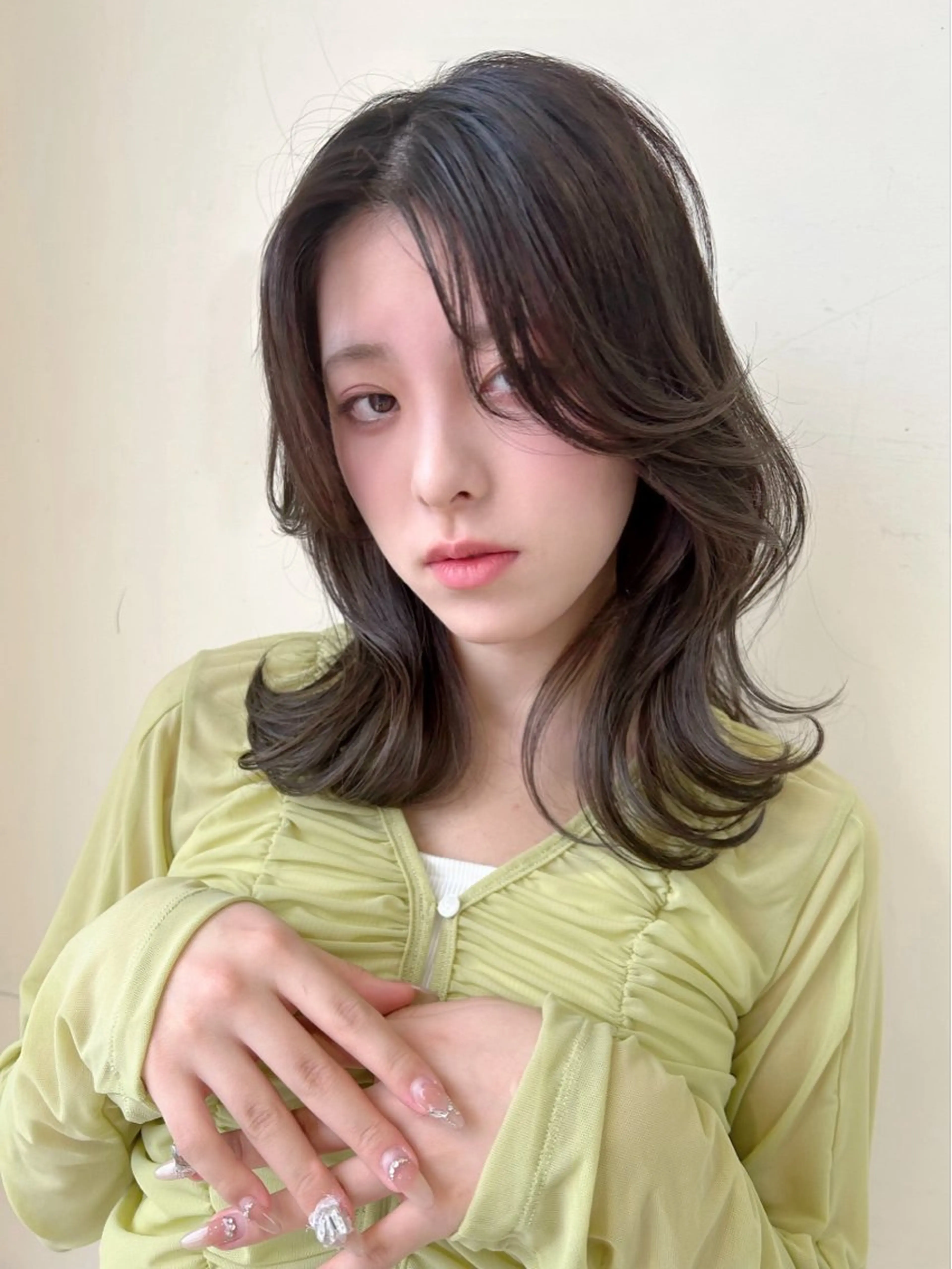 セミロング 韓国風ヘア Happiness王寺所属・髪質改善カラー 🫧萩原のヘアスタイル