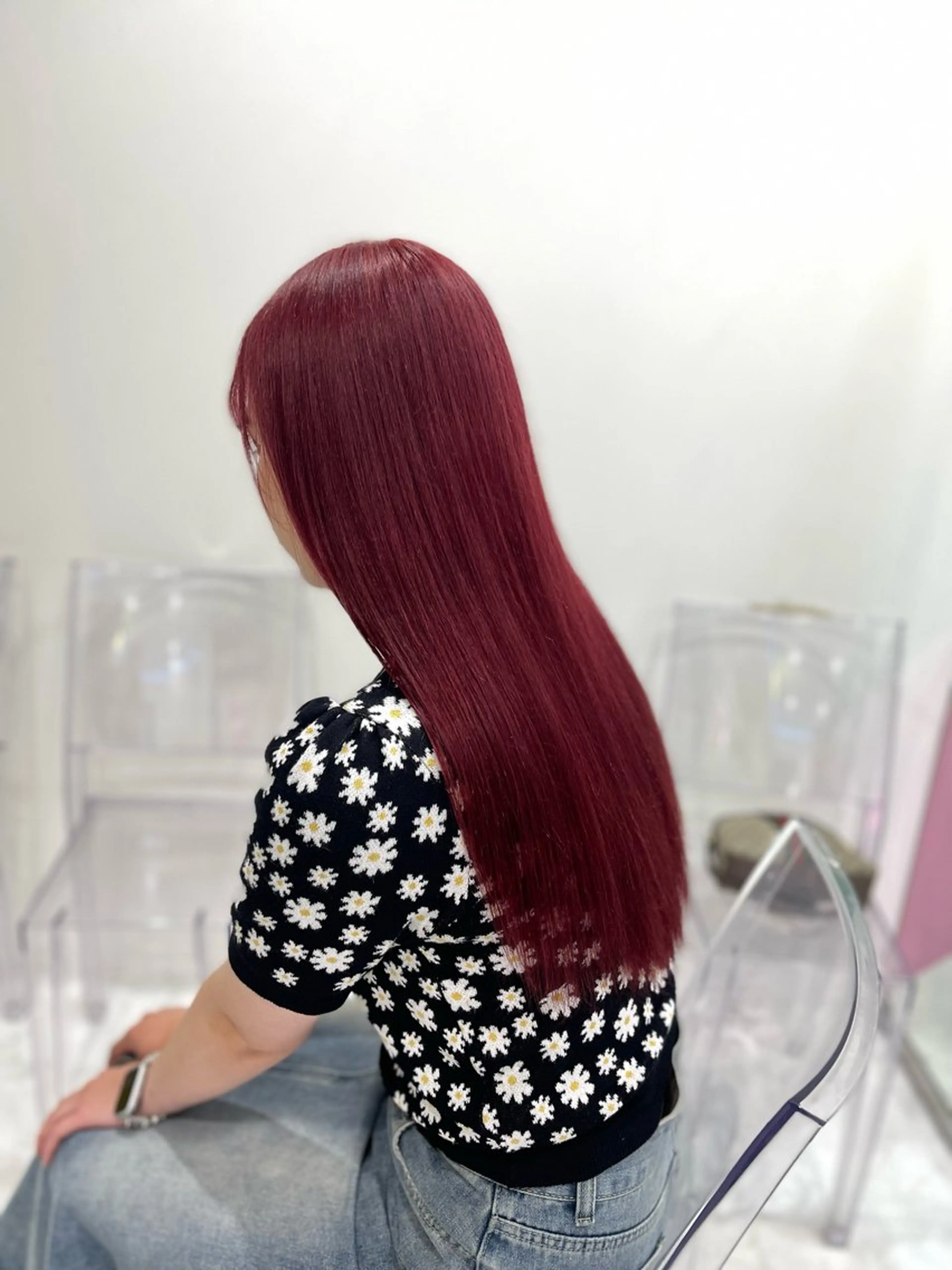 ロング ヘアアレンジ カット 縮毛矯正 中韓🇰🇷暖色🖤 レイヤー🌙らいるのヘアスタイル