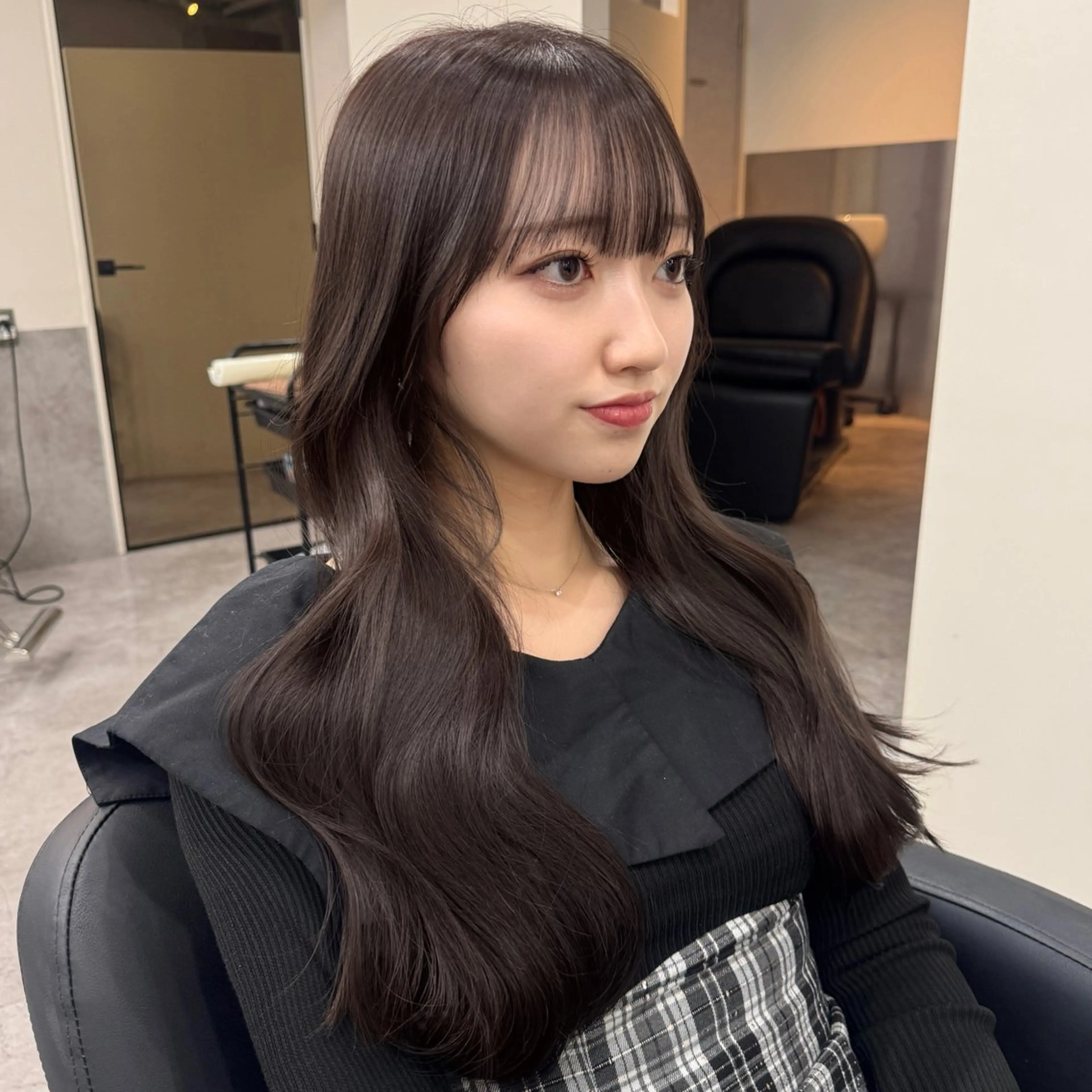 ロング カラー カット ヘアカラー トリートメント 🎀髪質改善×韓国レ イヤー×透明感/米田のヘアスタイル