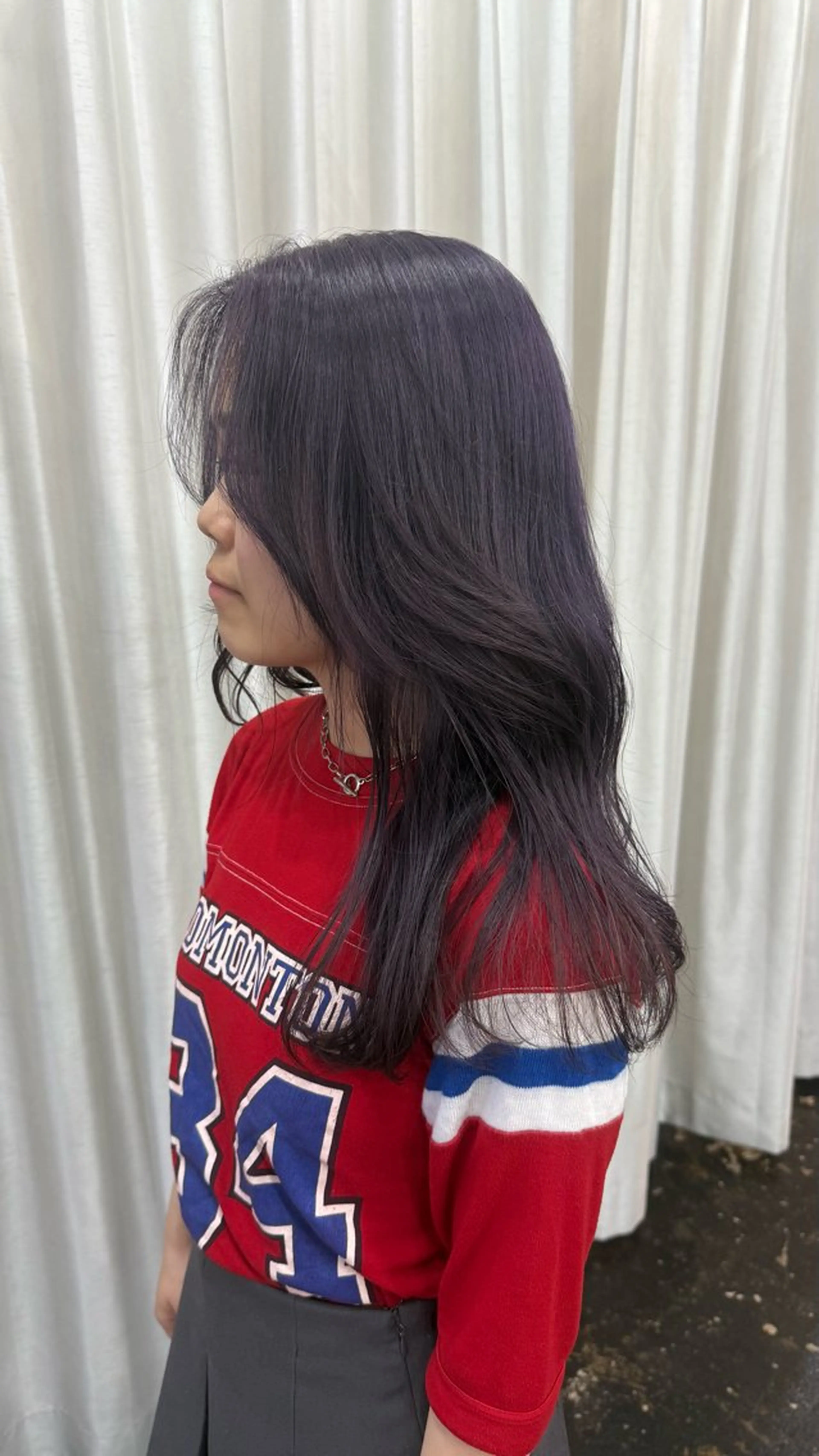 ロング カラー グレージュ ラベンダーカラー ラベンダーグレージュ ラベンダーグレー カット ヘアカラー トリートメント 透明感カラー/パーマ 🌀アオノアユミのヘアスタイル