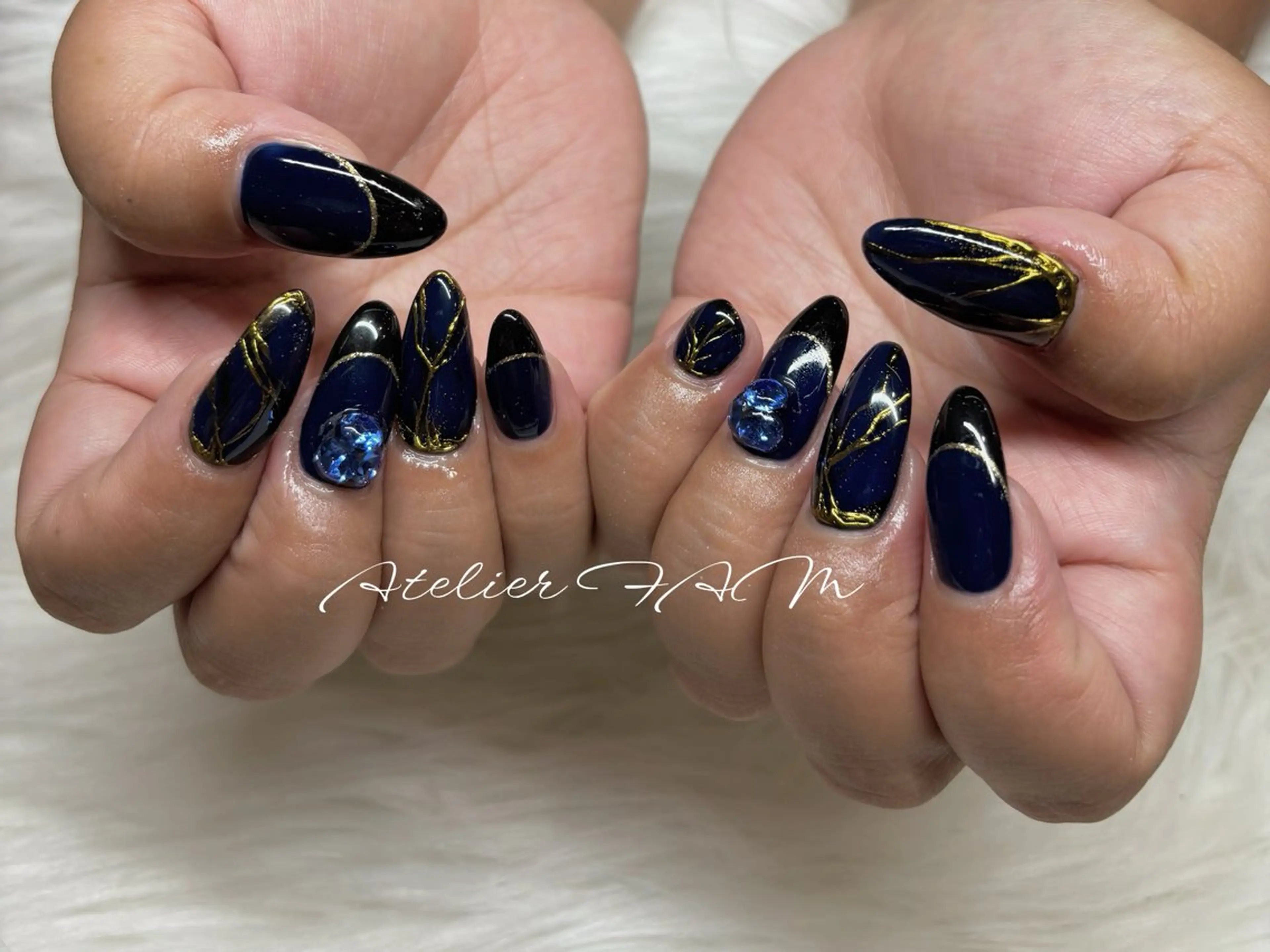 セミロング ハンドネイル nail&eyelashsalon atelier fam上本町店所属・アトリエ FAMのネイルデザイン