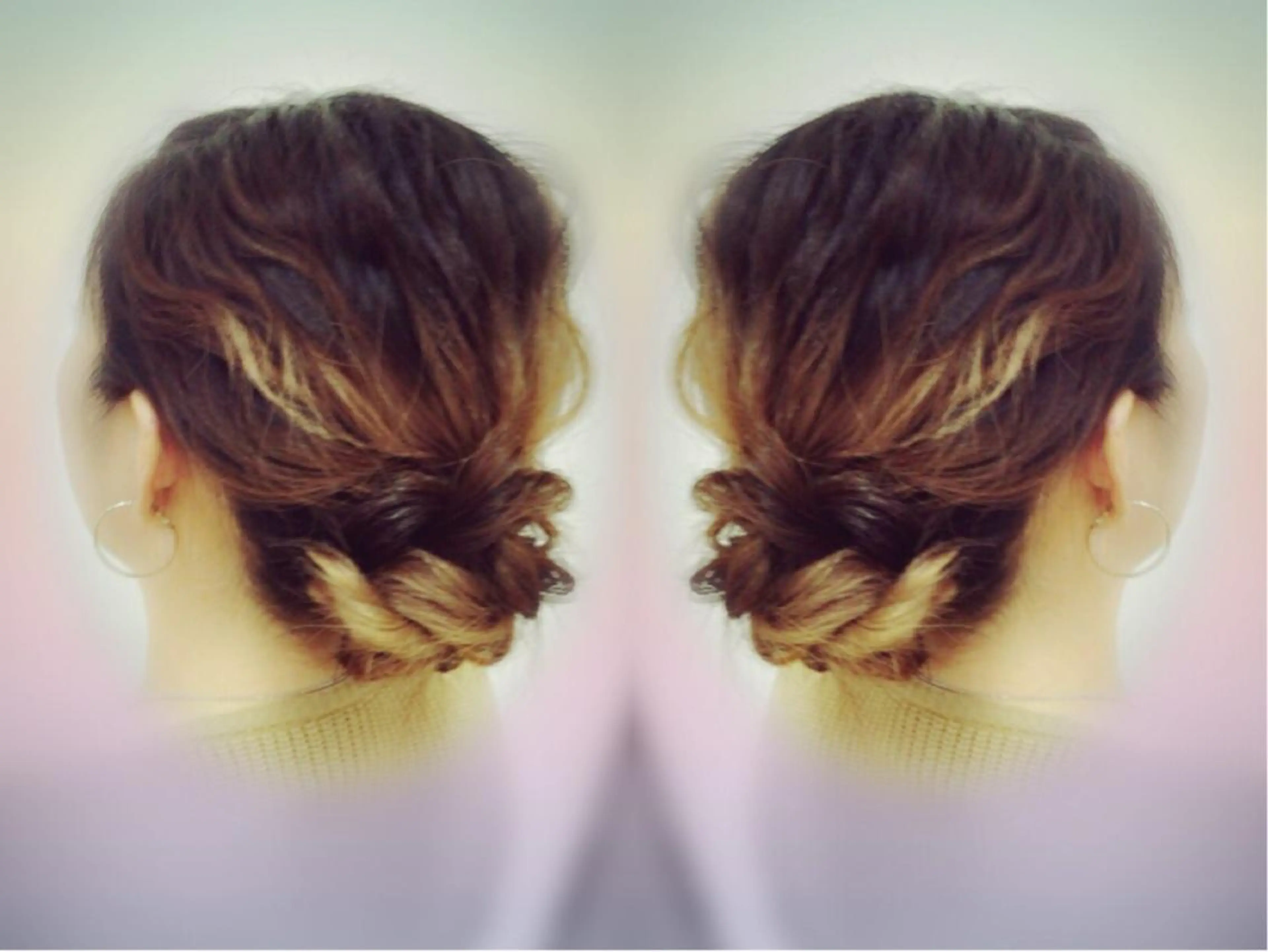 セミロング カラー パーマ ヘアアレンジ お団子ヘア ヘアセット SALON DE KIKUCHI 本店所属・菊池 栄里奈のヘアスタイル