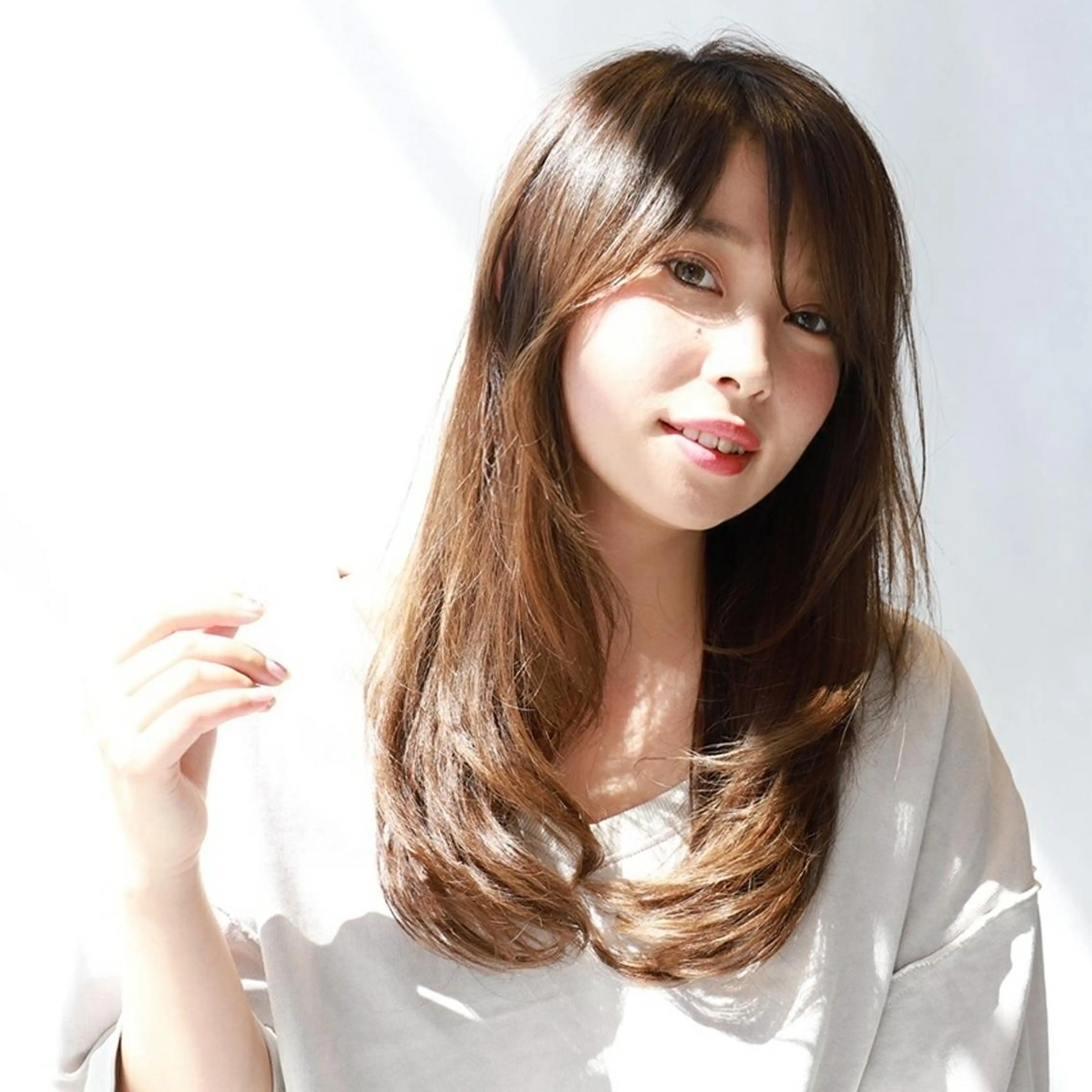 ロング カラー パーマ ヘアアレンジ 🩵美艶髪×透明感 カラー×質感再生💚のヘアスタイル