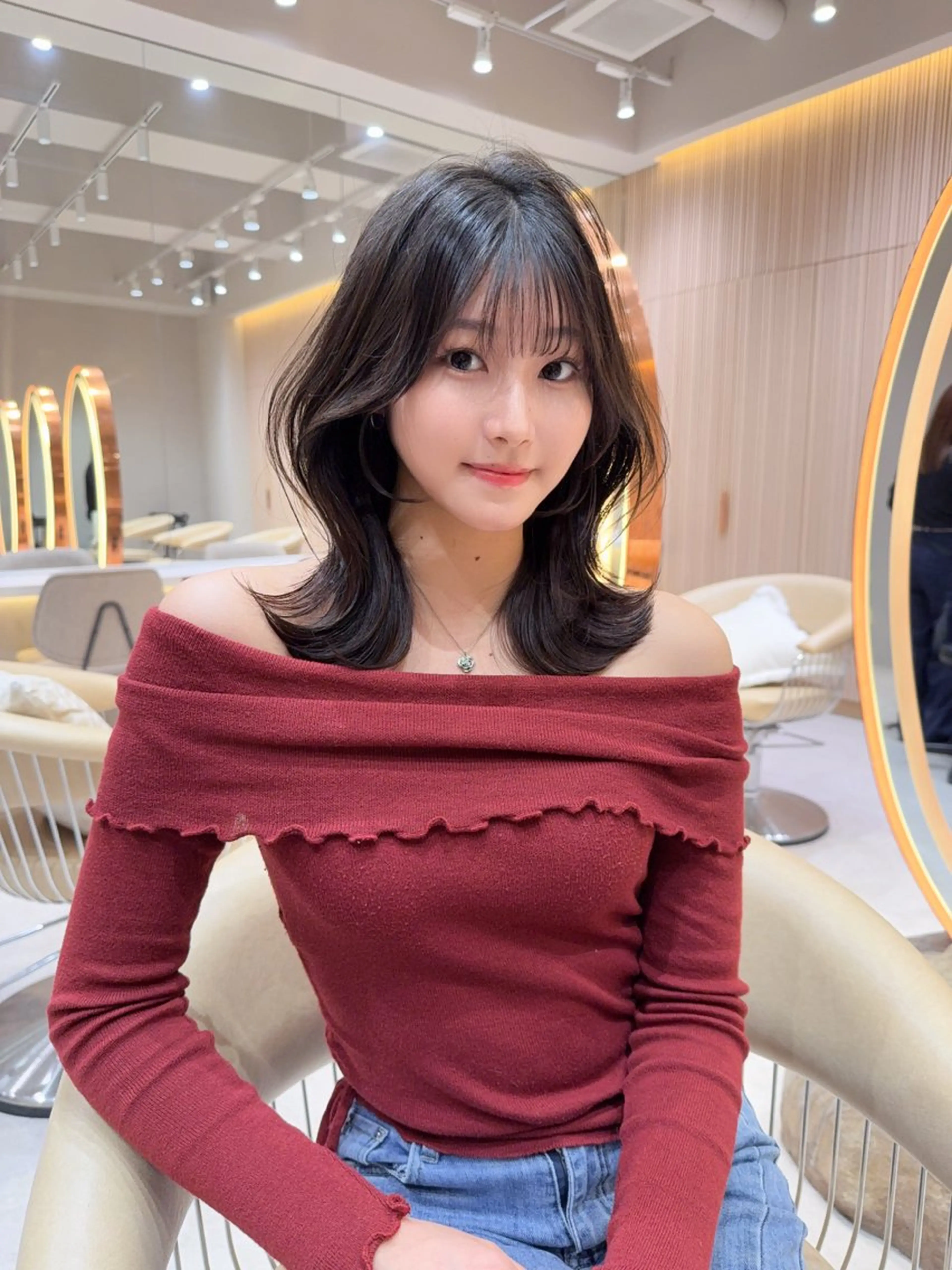ミディアム カラー カット ヘアカラー トリートメント レイヤー✨縮毛矯正 川村利幸のヘアスタイル