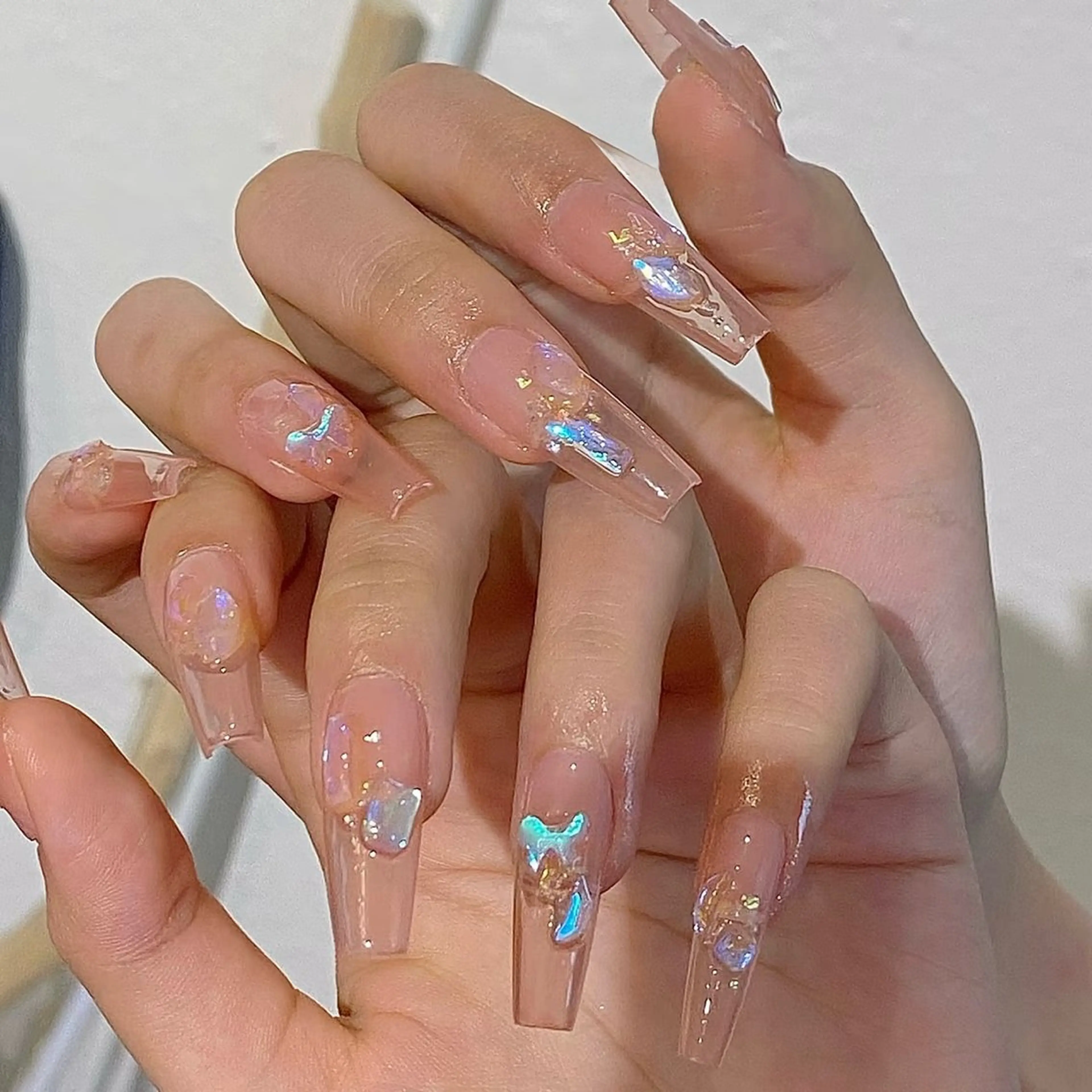 限定メニュー💕チップ長さだし込み💅持ち込みデザイン10本パーツつけ放題の写真