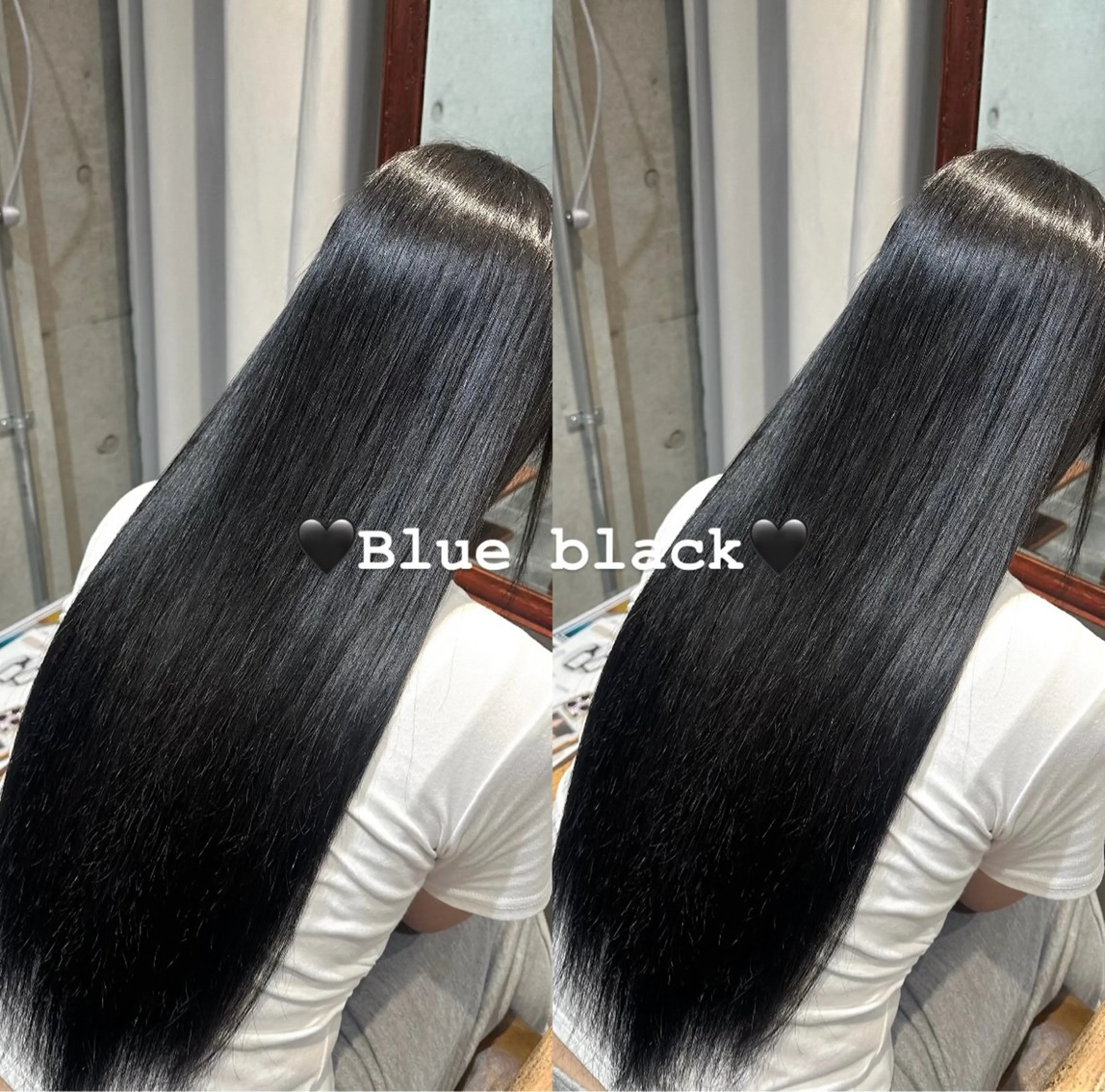 ロング カラー 黒髪 ブルーカラー ブルーブラック ヘアカラー uru北千住所属・🎀Miu / model募集中💞のヘアスタイル