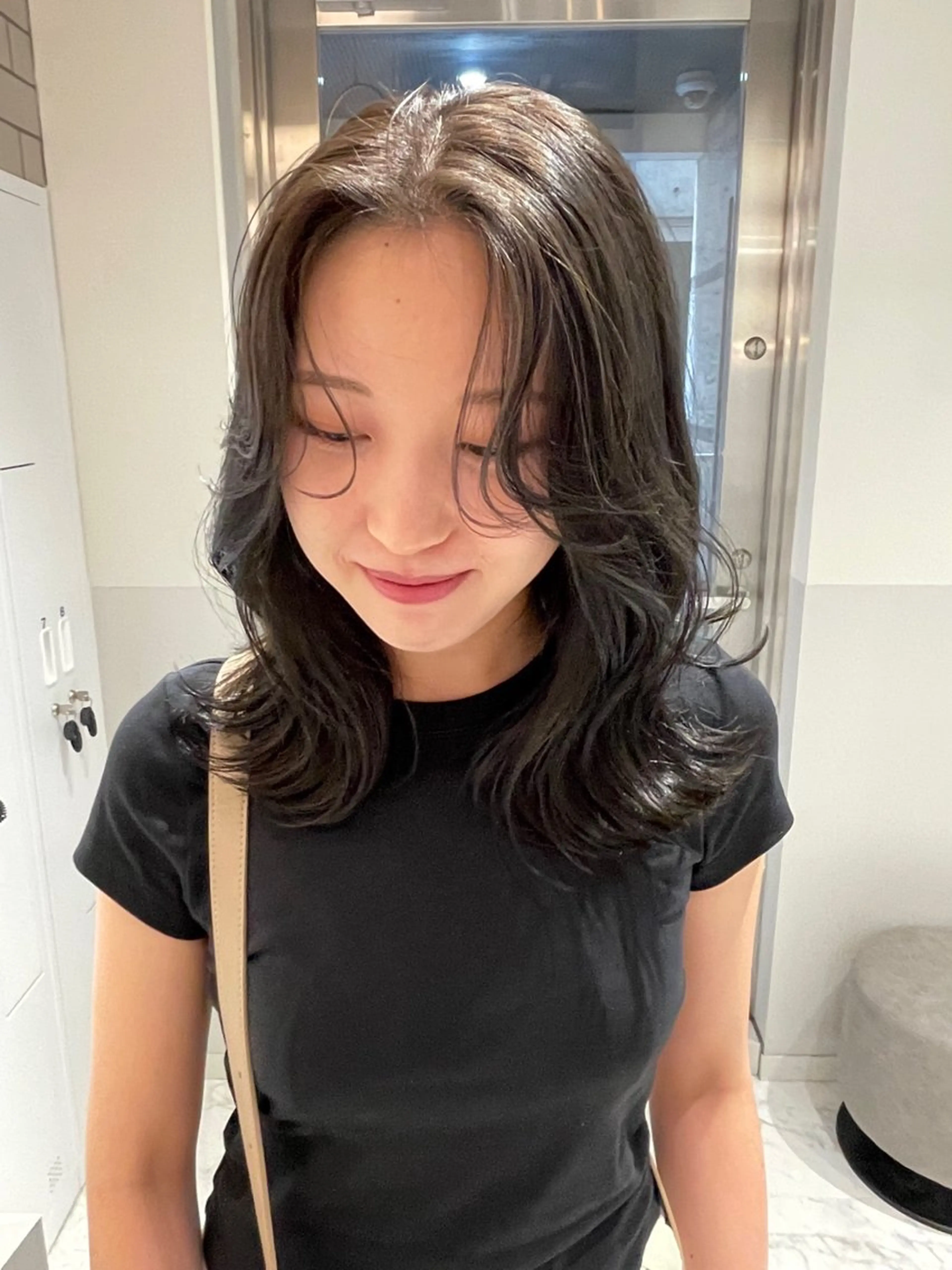 ミディアム カラー ヘアアレンジ カット ヘアカラー トリートメント satsuki ito/暖色、パーマのヘアスタイル