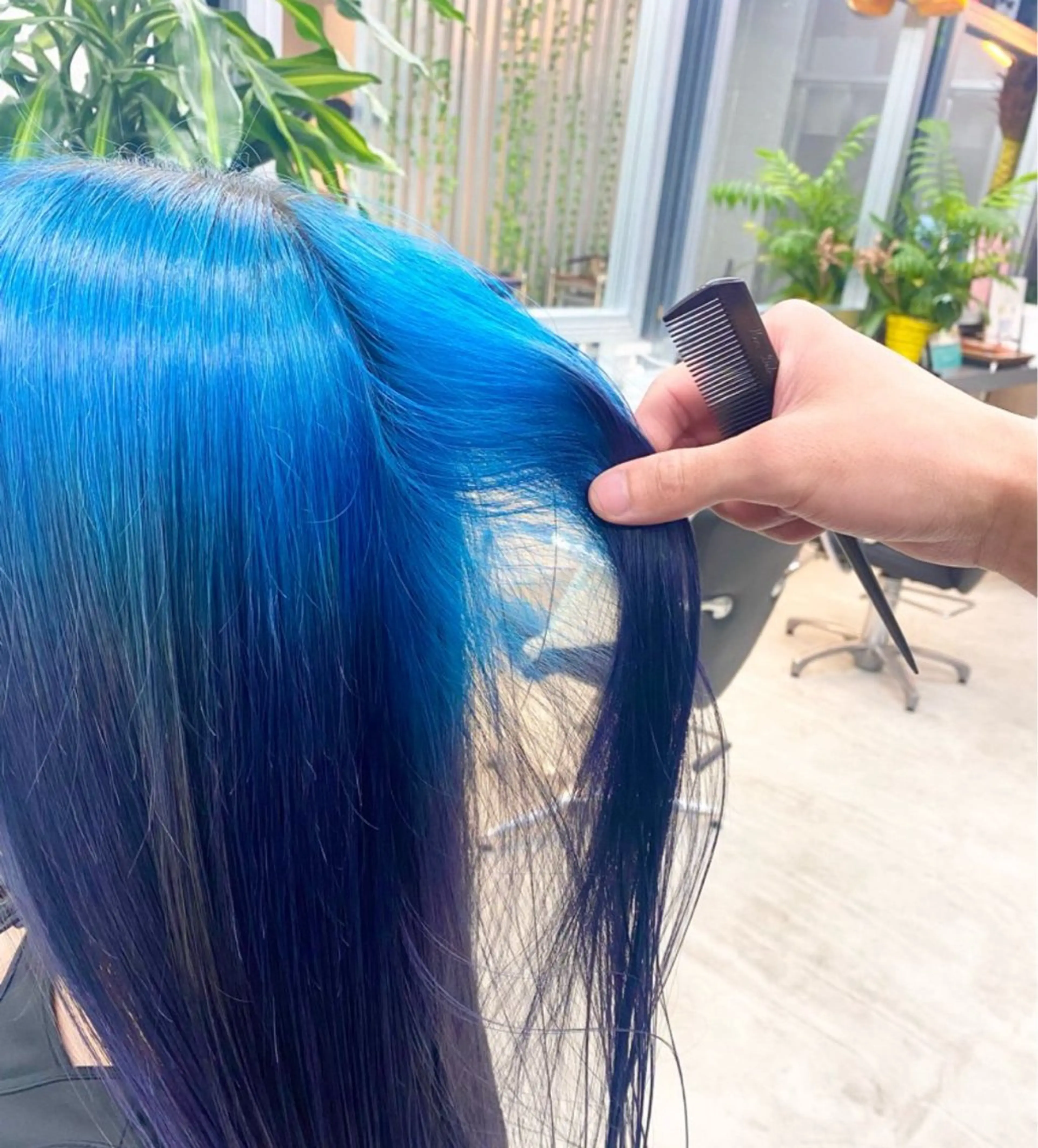 ロング カラー ブルーカラー ネイビーカラー カット ヘアカラー トリートメント ✨髪質改善職人✨ デザインカラー/若林のヘアスタイル