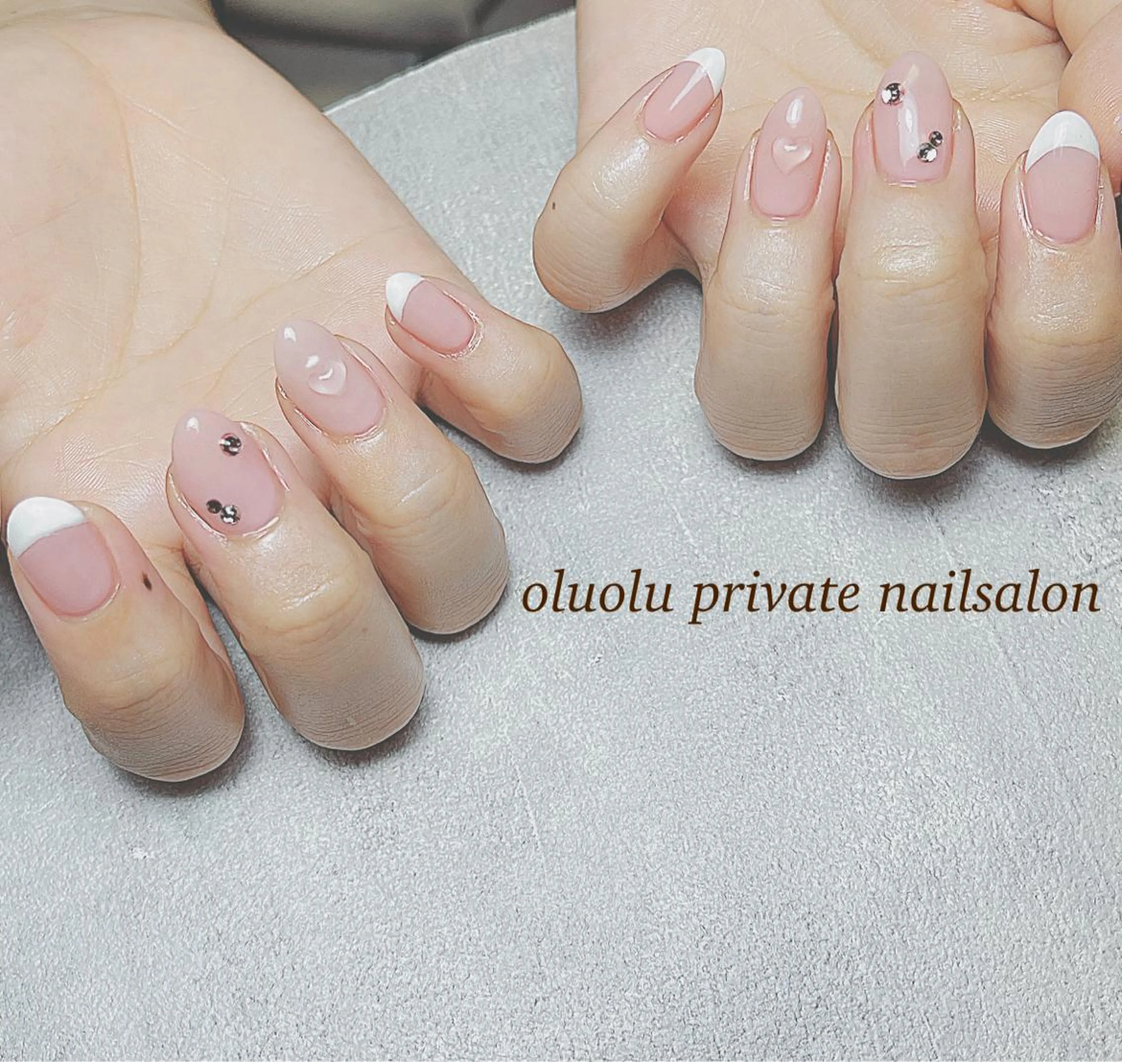 ネイル アートネイル フットネイル フレンチネイル ハート 韓国ネイル ハンドネイル 大村 紬華のネイルデザイン