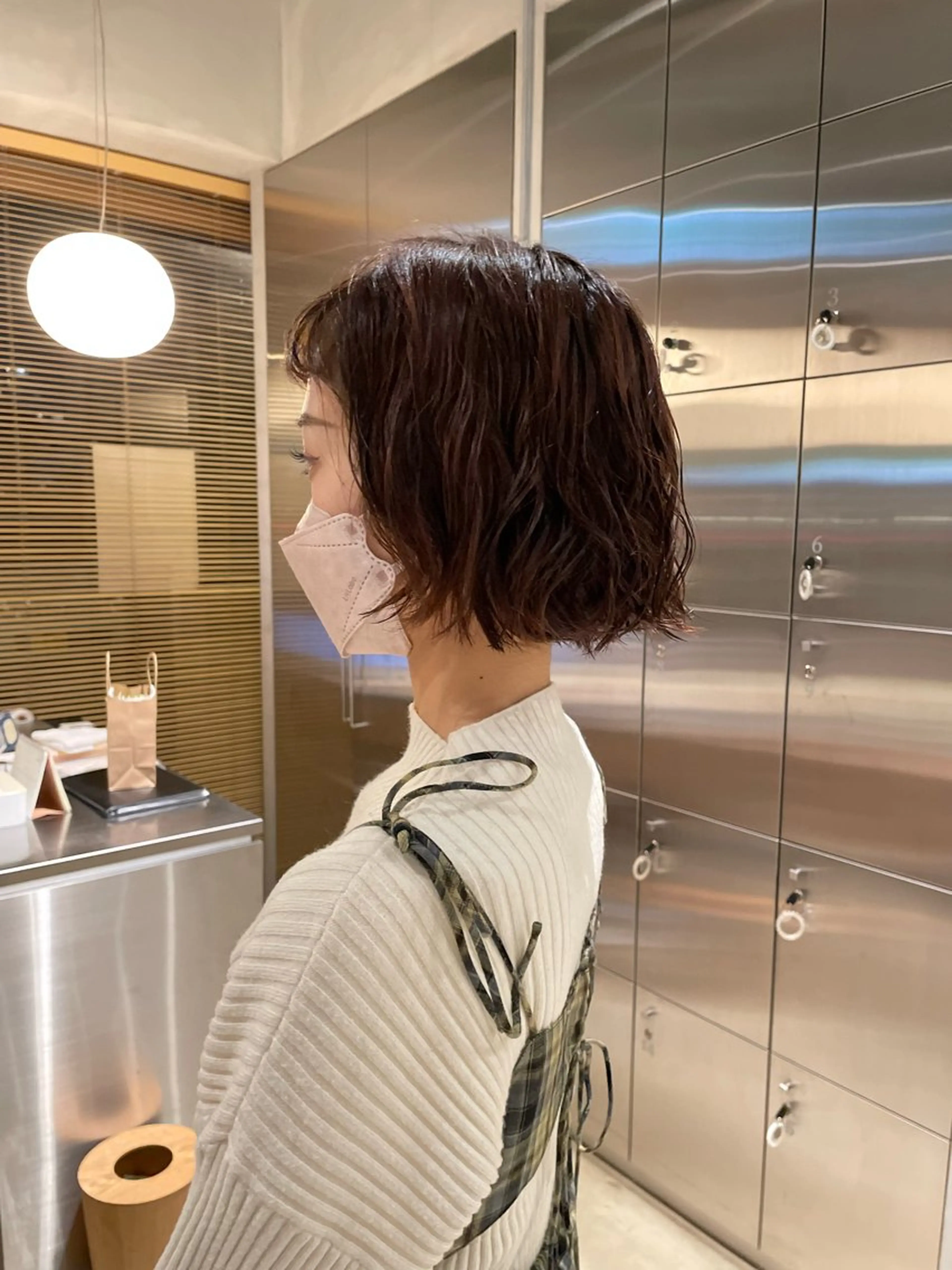ショート パーマ ボブ 外ハネヘア スパイラルパーマ 樋口 花穂のヘアスタイル