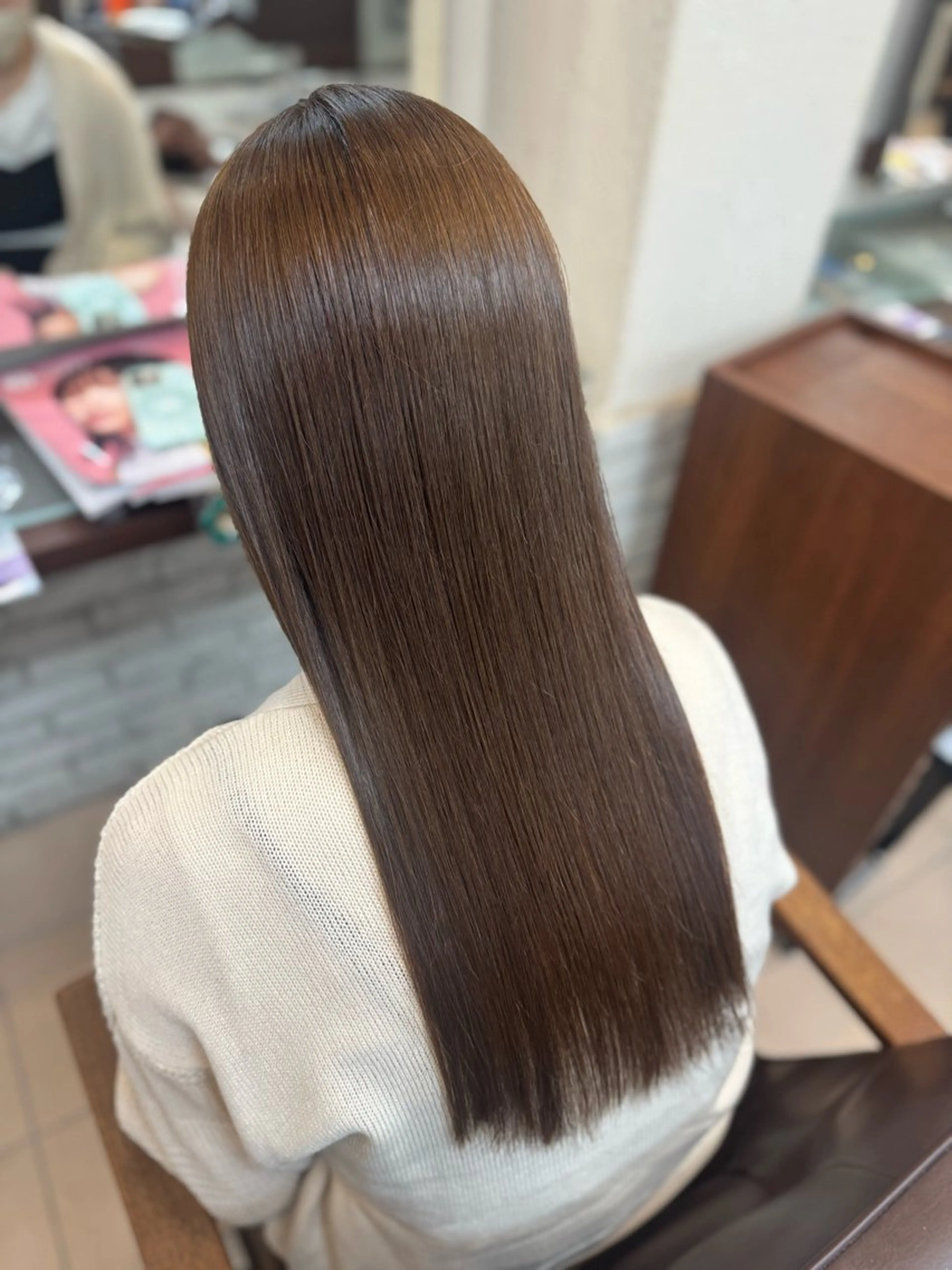 ロング カラー カット ヘアカラー トリートメント 富澤あゆみ/髪質改善 /透明感カラーのヘアスタイル