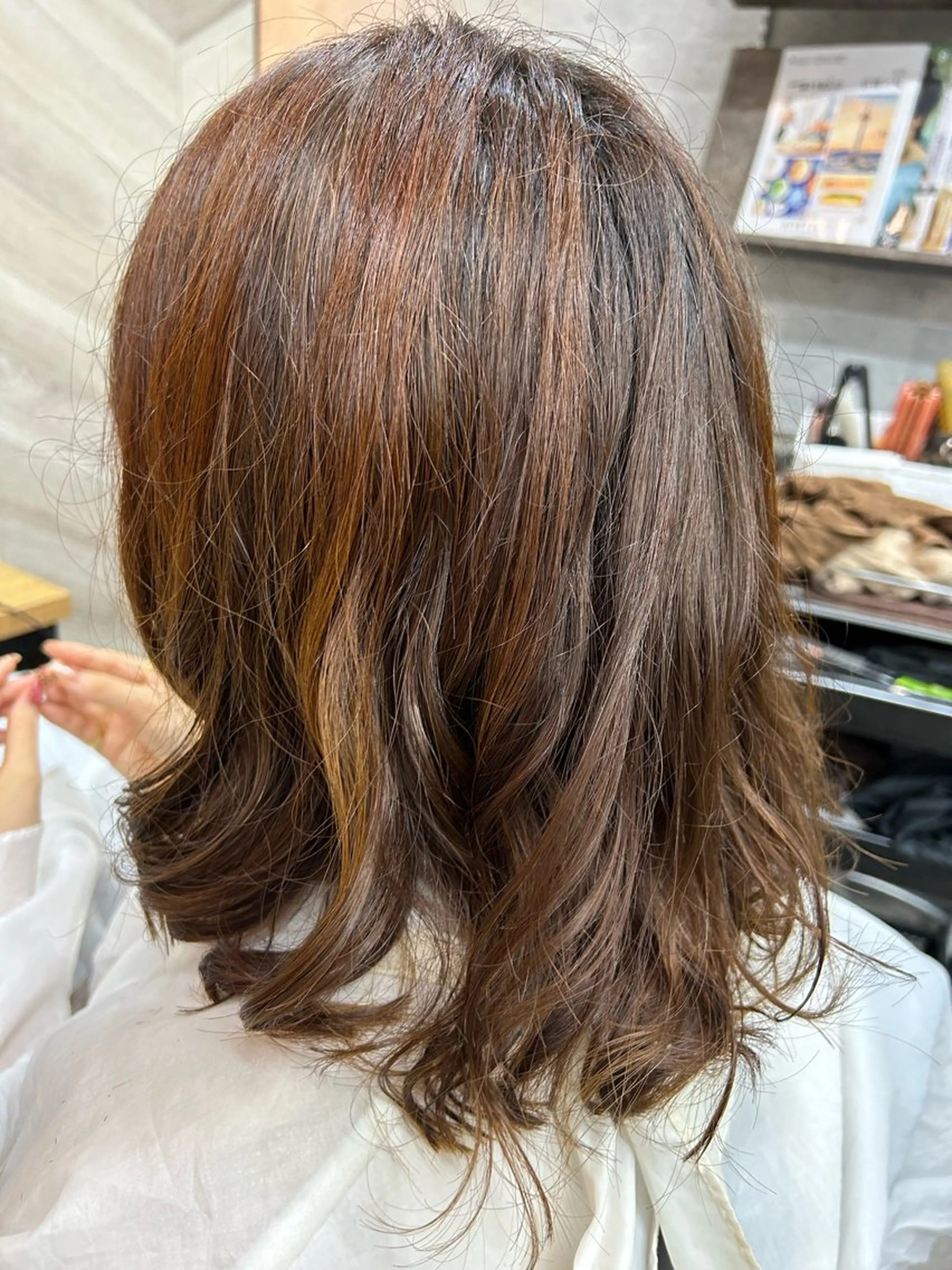 ミディアム パーマ ミディアムパーマ デジタルパーマ 飯塚 沙衣のヘアスタイル