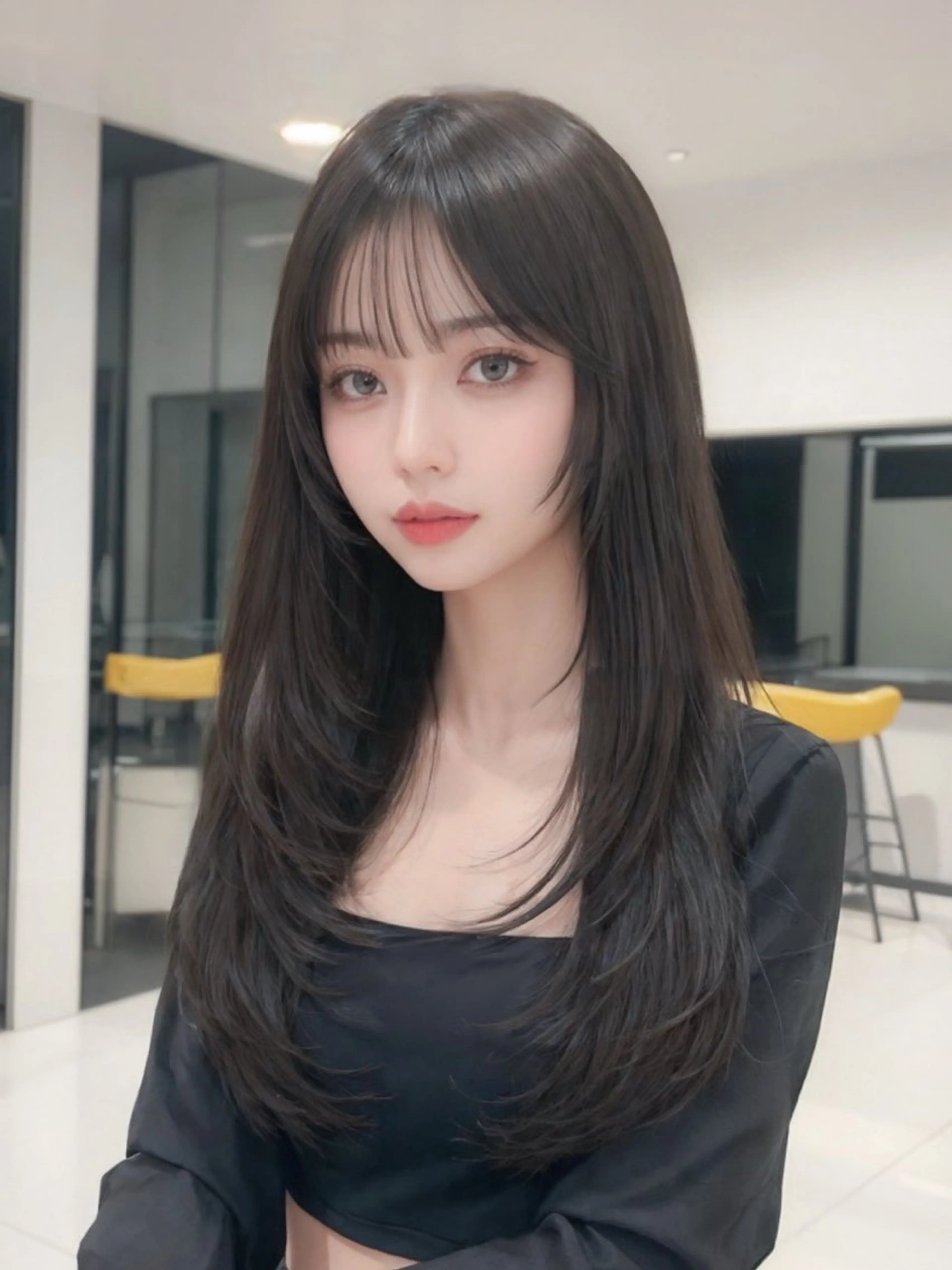 【🇰🇷韓国風ヘア🇰🇷】カット+ケアカラー+Aujua4stepトリートメント　韓国ヘア　髪質改善の写真