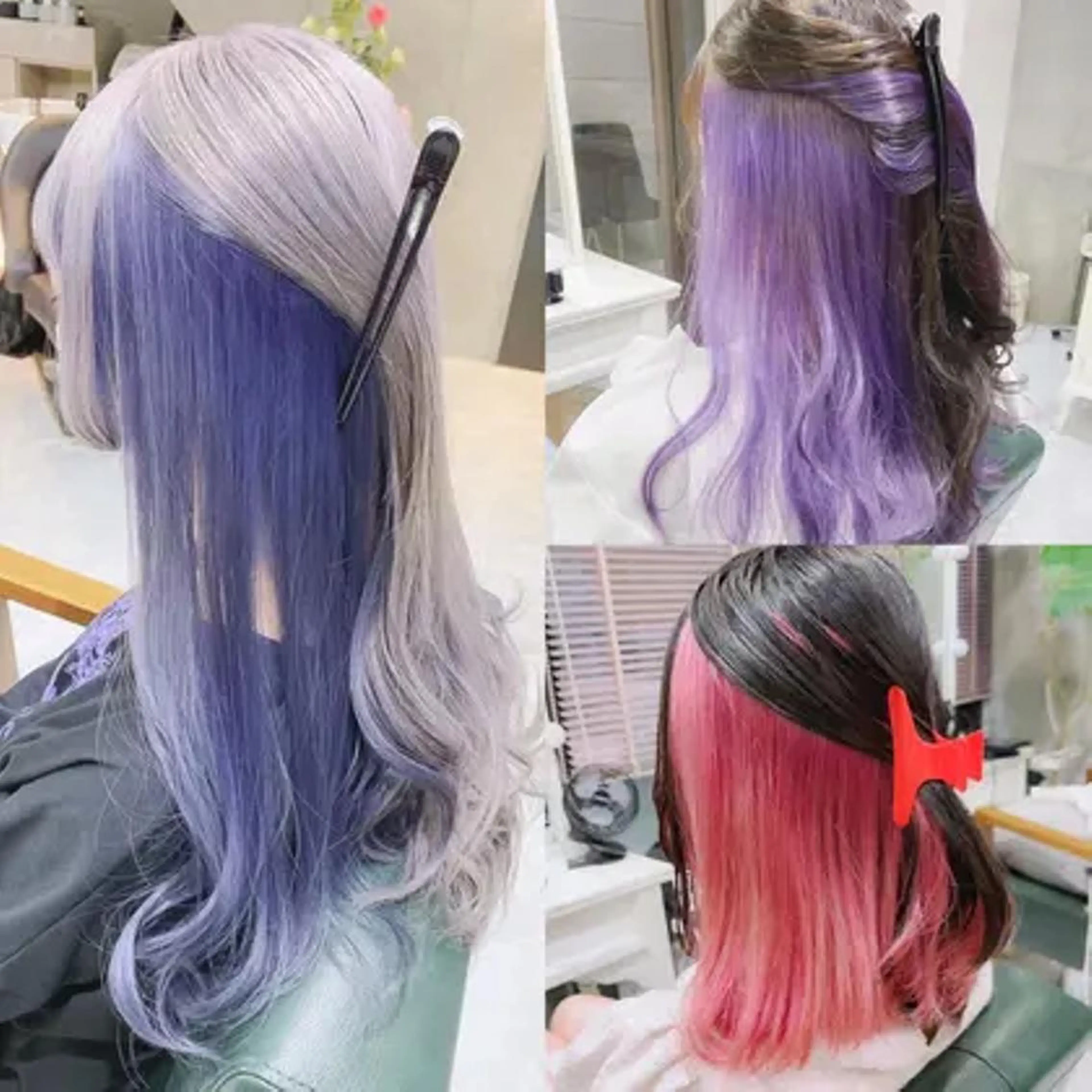 【インナーカラー】《内側をブリーチ》オシャレにインナーカラー2way　内側ブリーチ込みの写真