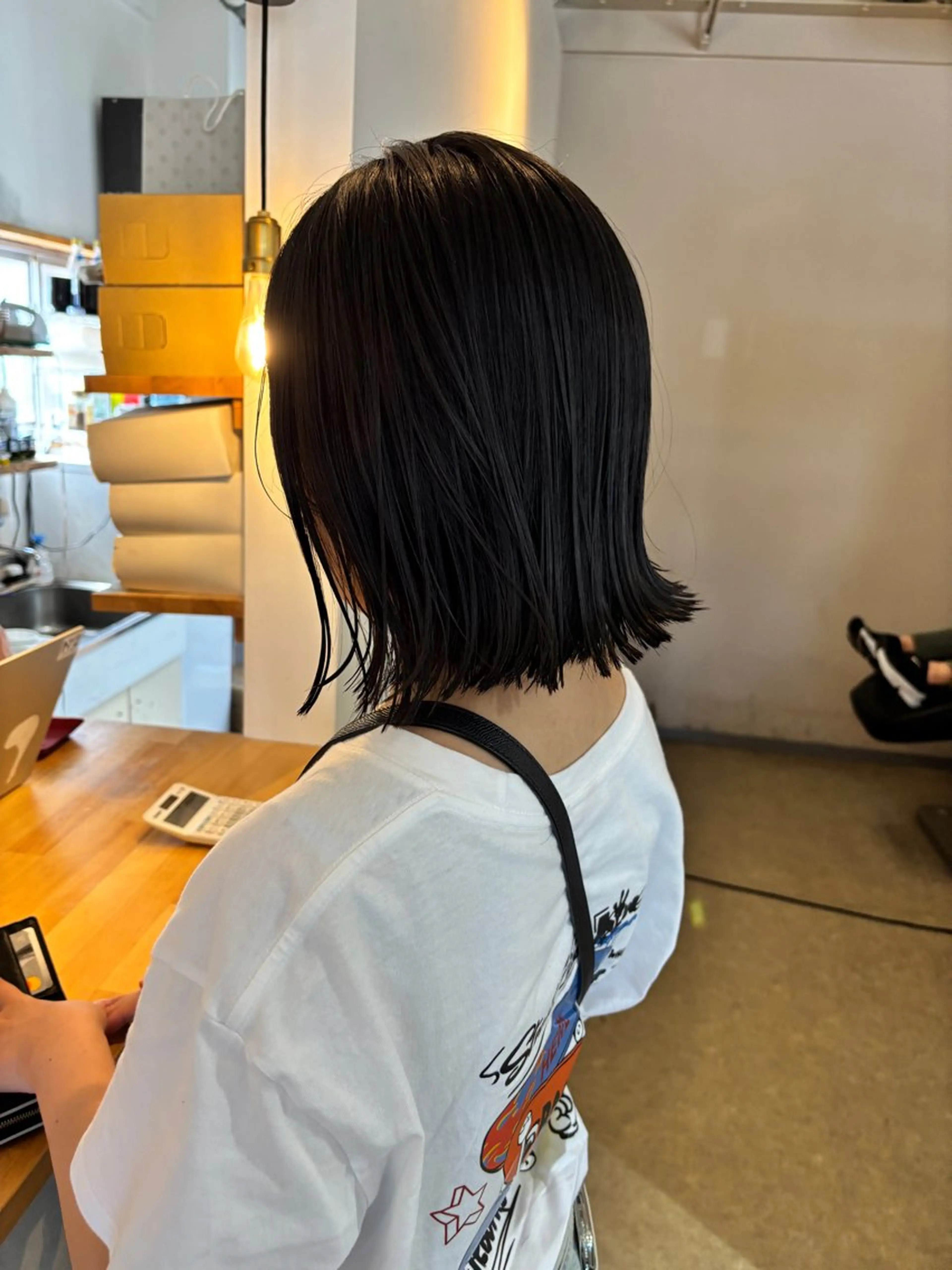 ミディアム ボブ 韓国風ヘア レイヤーカット 縮毛矯正 miri.. yukinaのヘアスタイル