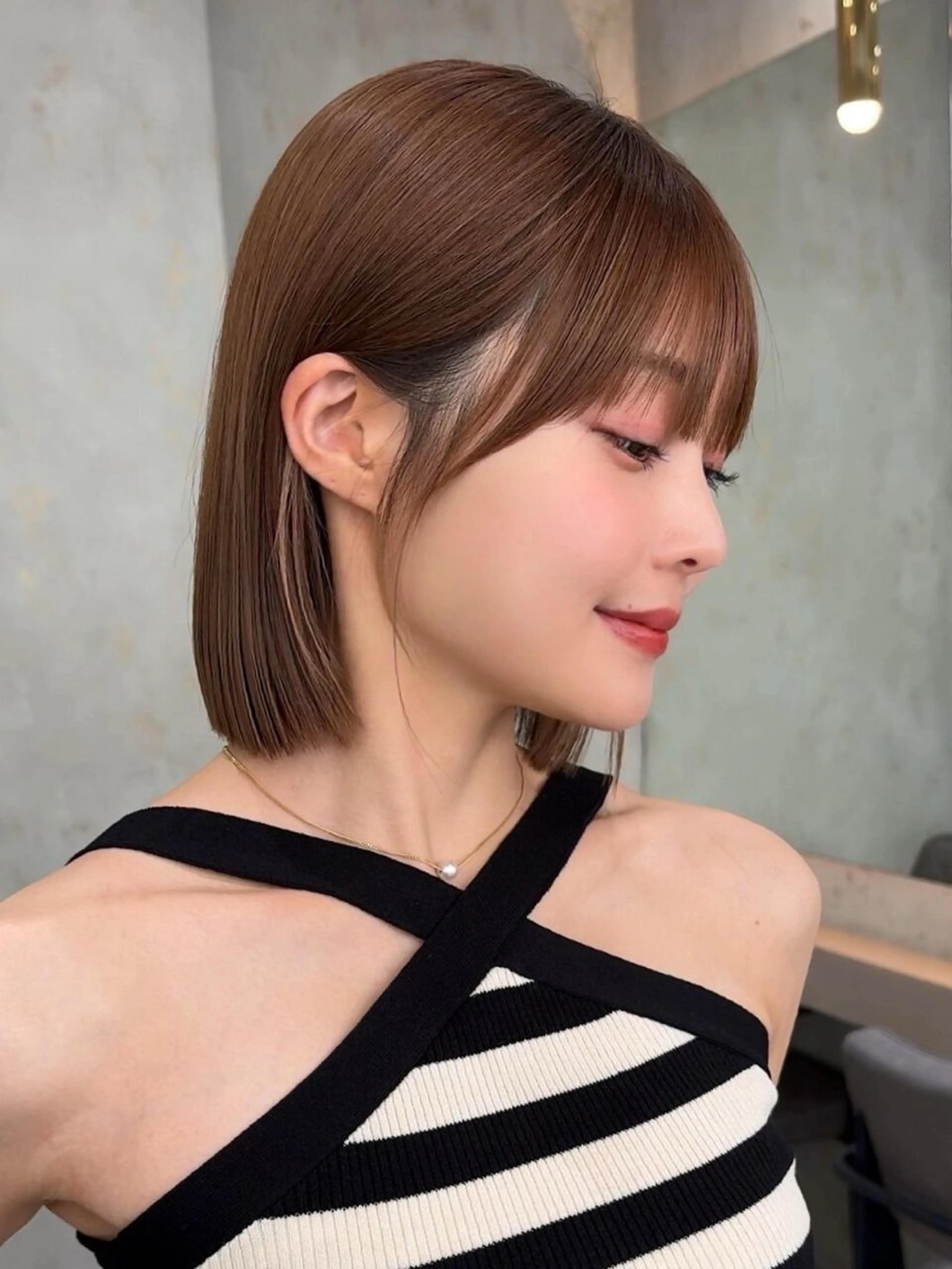 韓国風カット＋縮毛強制＋透明感カラー＋1stepトリートメントの写真