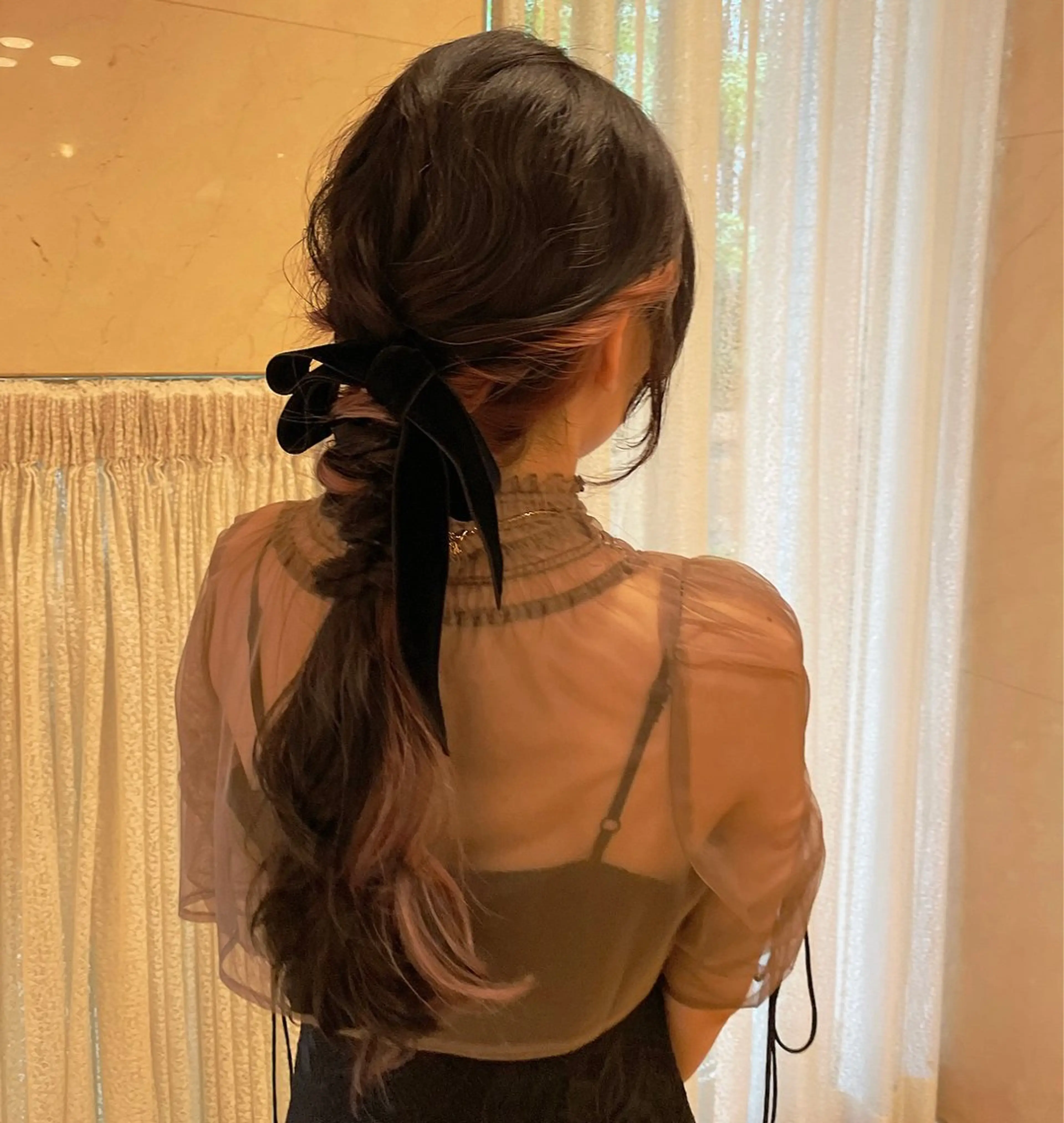 ロング ヘアアレンジ ヘアセット yumemiレイヤー ‎✴︎ 透明感カラーのヘアスタイル
