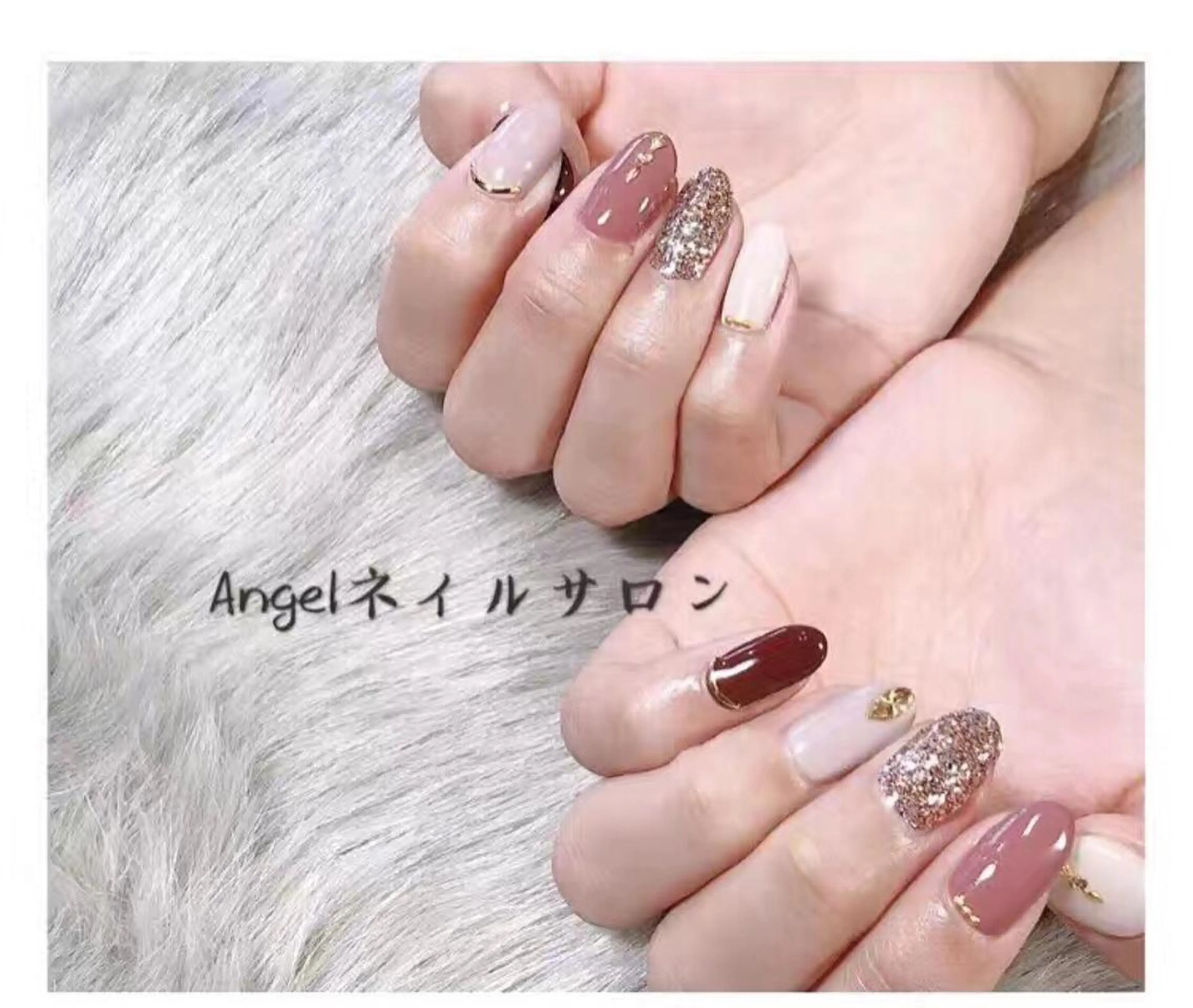 セミロング ネイル 長さ出し専門 nynaのネイルデザイン