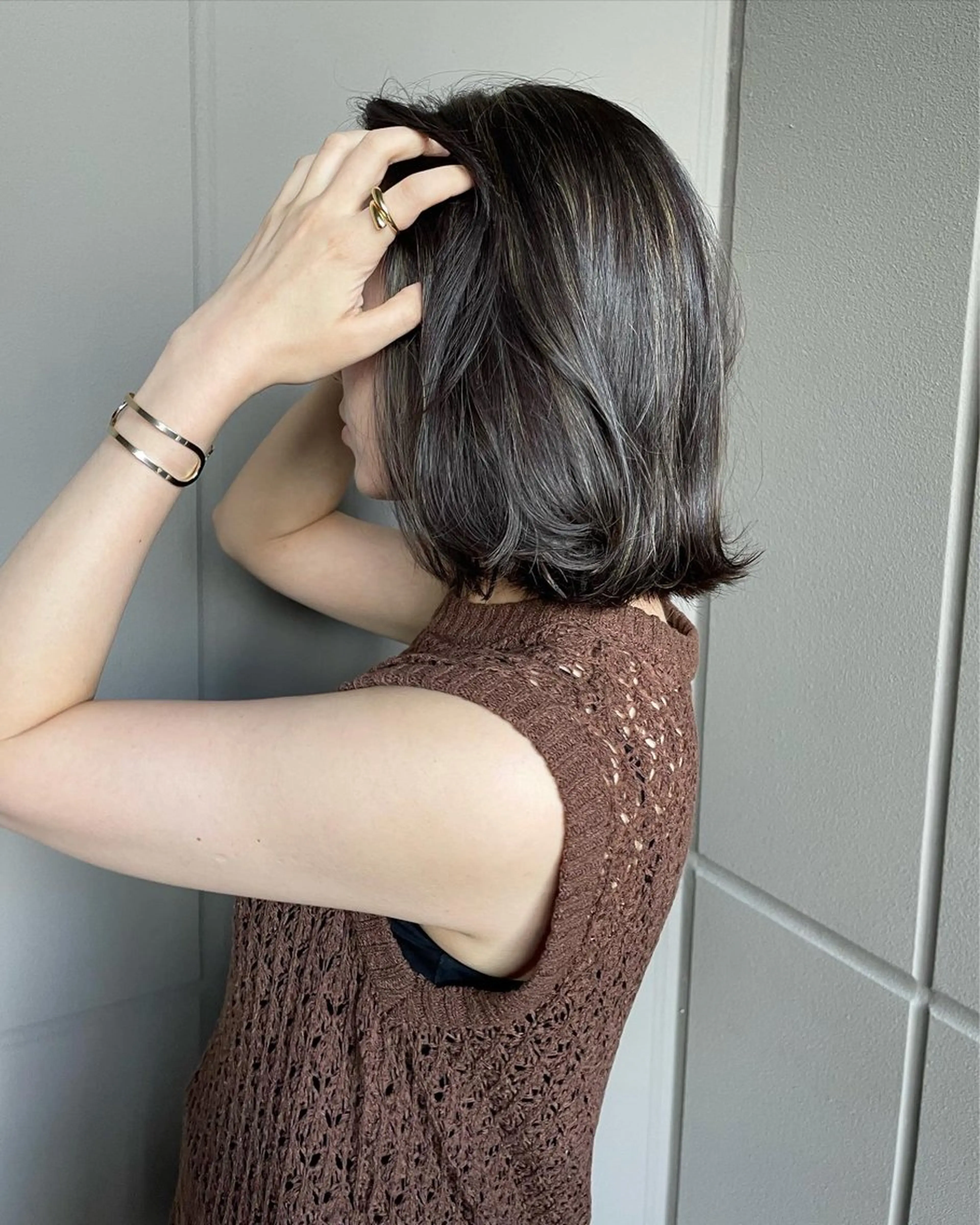 ミディアム カラー ヘアカラー iet.所属・ウルフ/ボブ/耳ツボ ジュエリー◎ricoのヘアスタイル