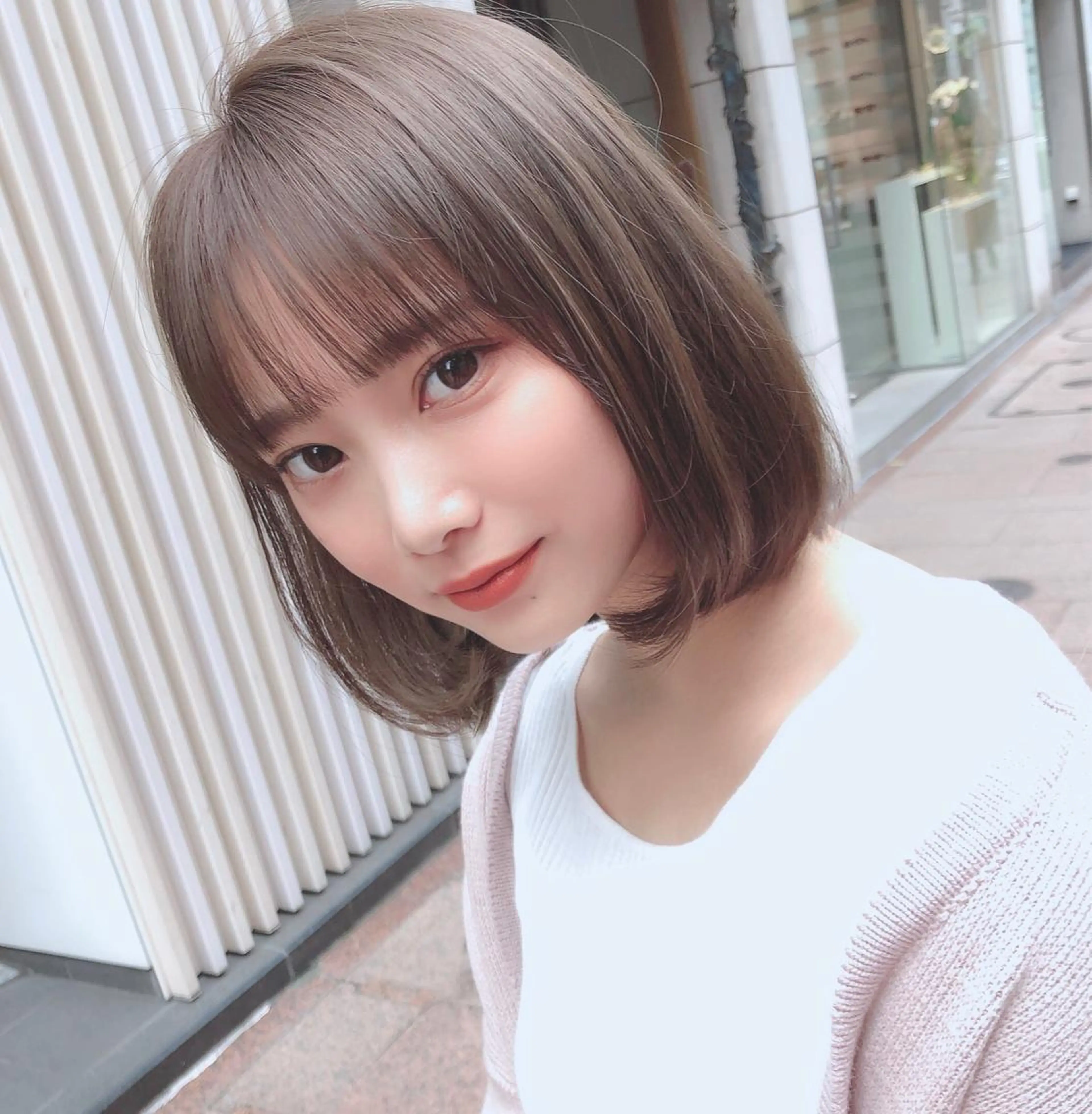 ミディアム ボブ 伸ばしかけ 似合わせカット 【店長】ボブ縮毛矯正 リピートNo.1米倉のヘアスタイル