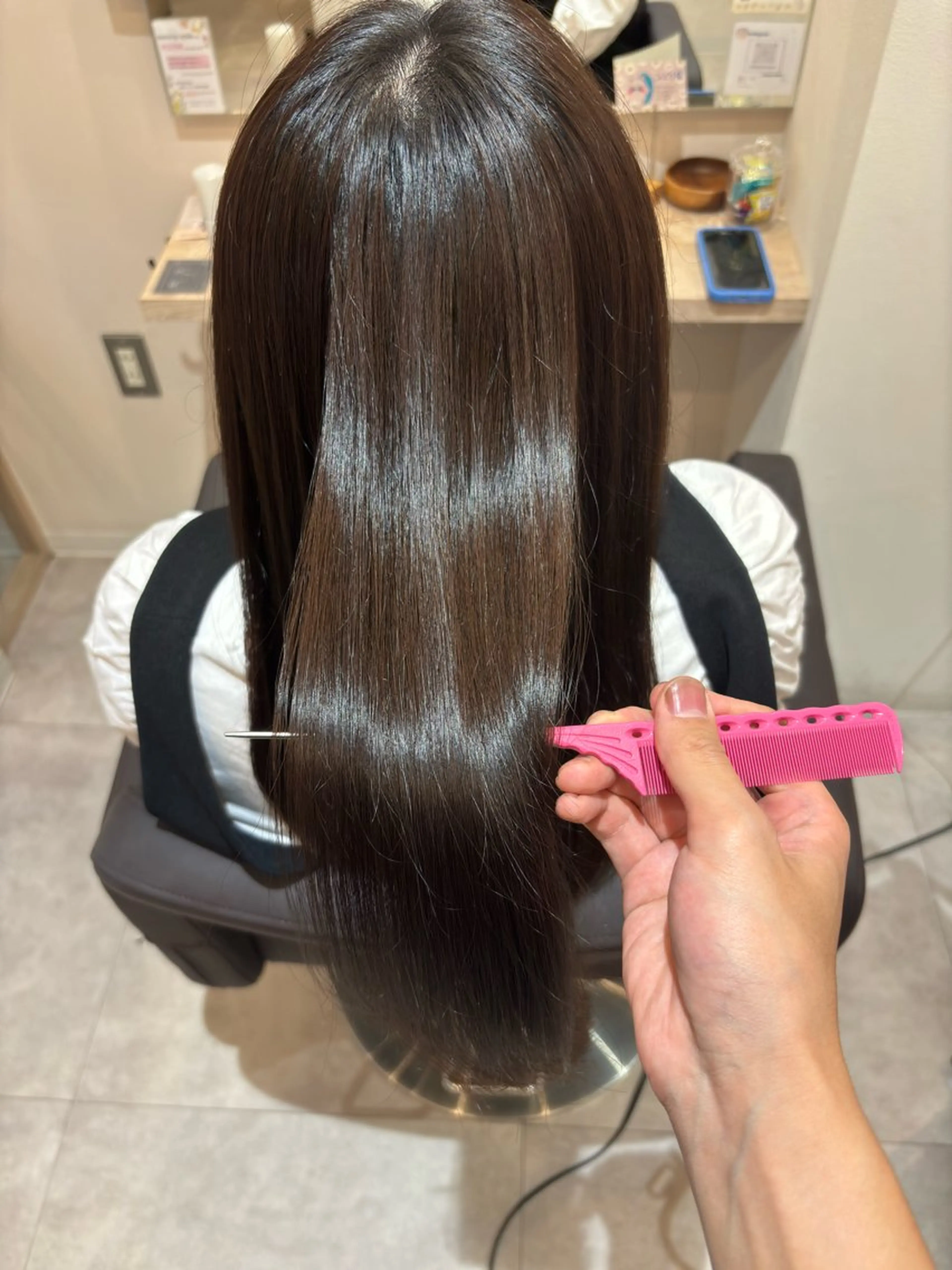 ロング カット 縮毛矯正 トリートメント たなかゆづき Agu千葉店のヘアスタイル