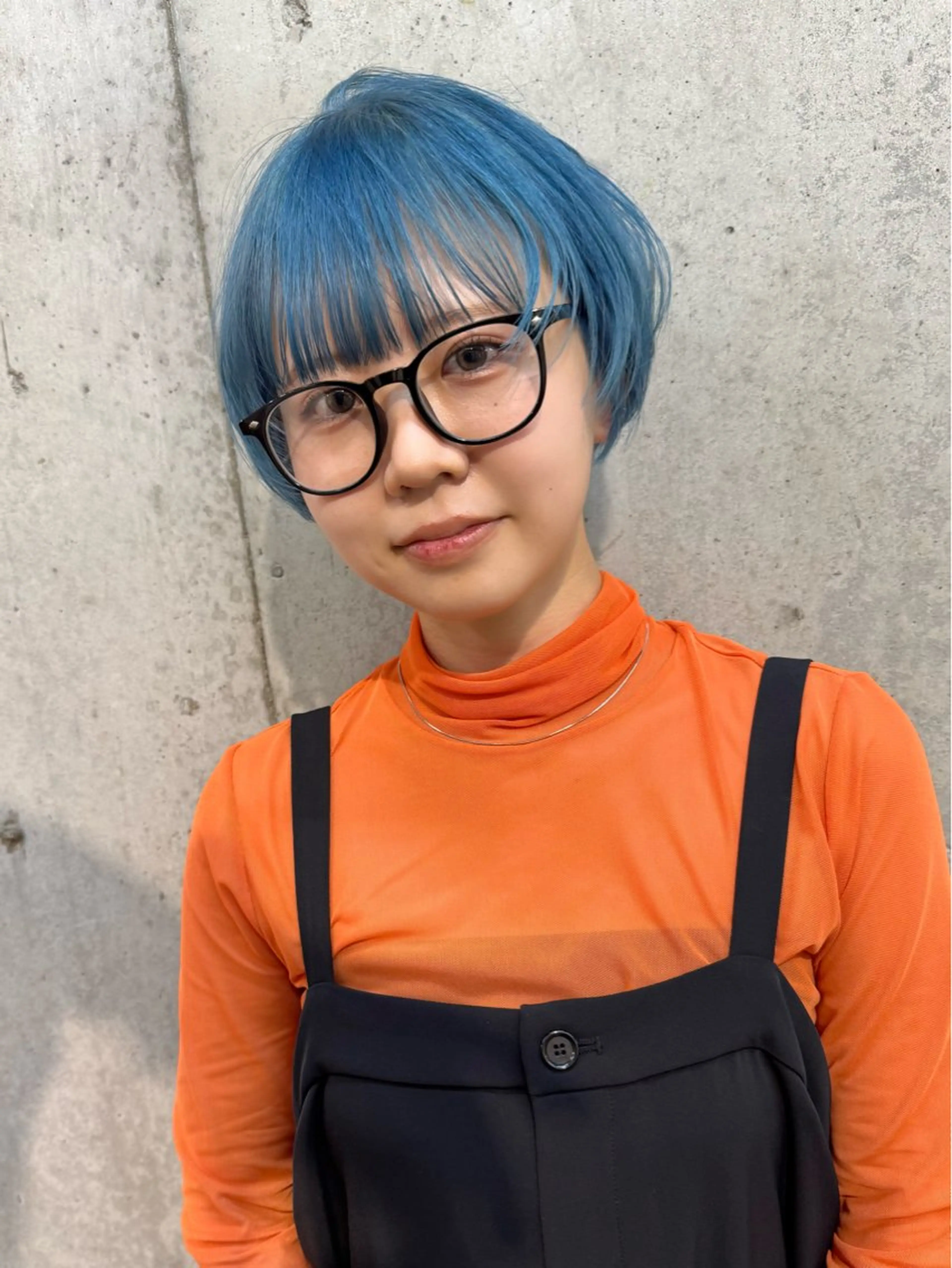 ショート カラー バレイヤージュ ブリーチ ブルーカラー ケアブリーチ ハイライトカラー カット ヘアカラー トリートメント lani 天神大名/ブリーチのヘアスタイル