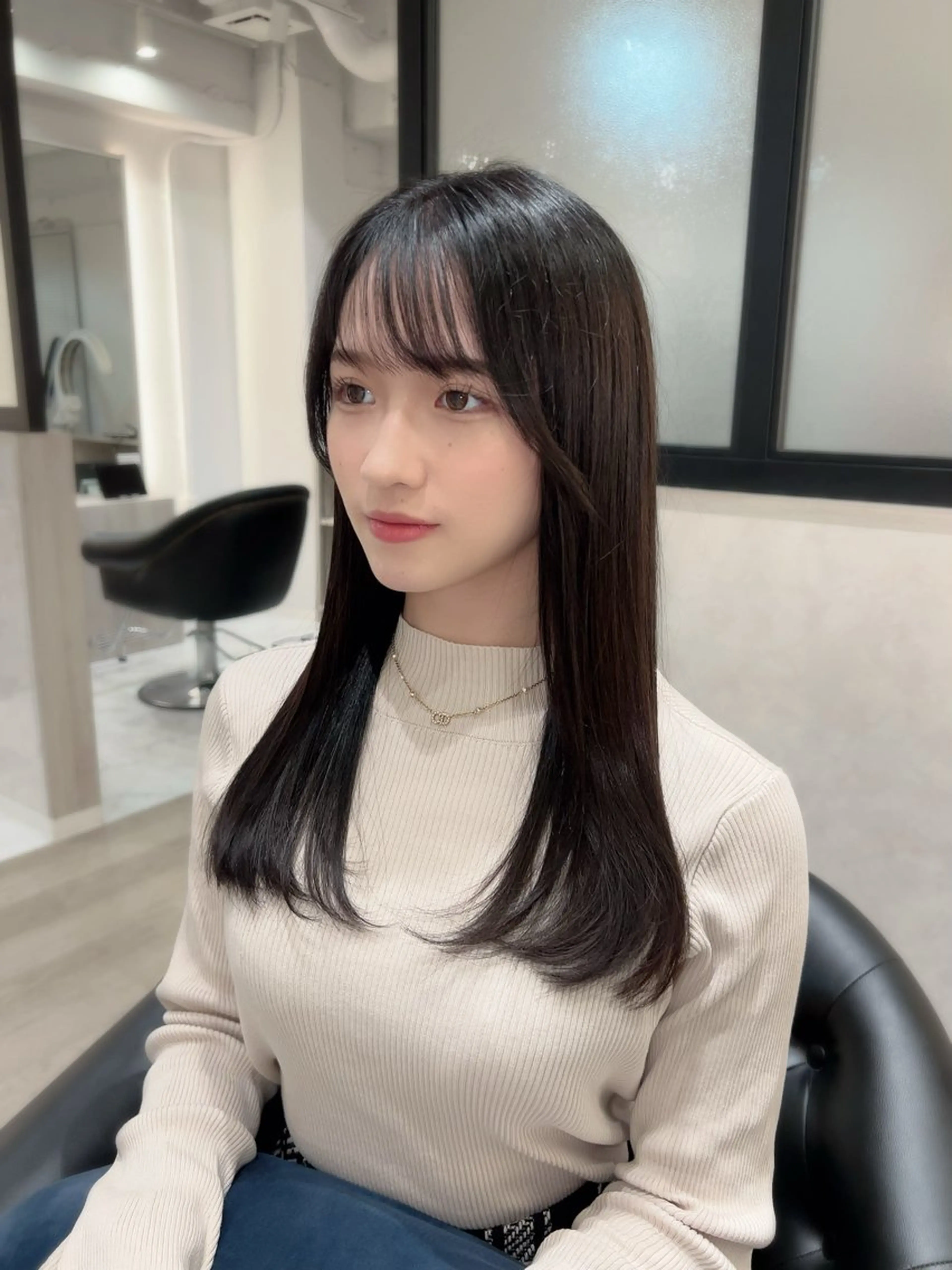 ロング カラー カット ヘアカラー トリートメント &chaLme   心斎橋所属・emi/髪質改善/ 韓国風/艶カラーのヘアスタイル