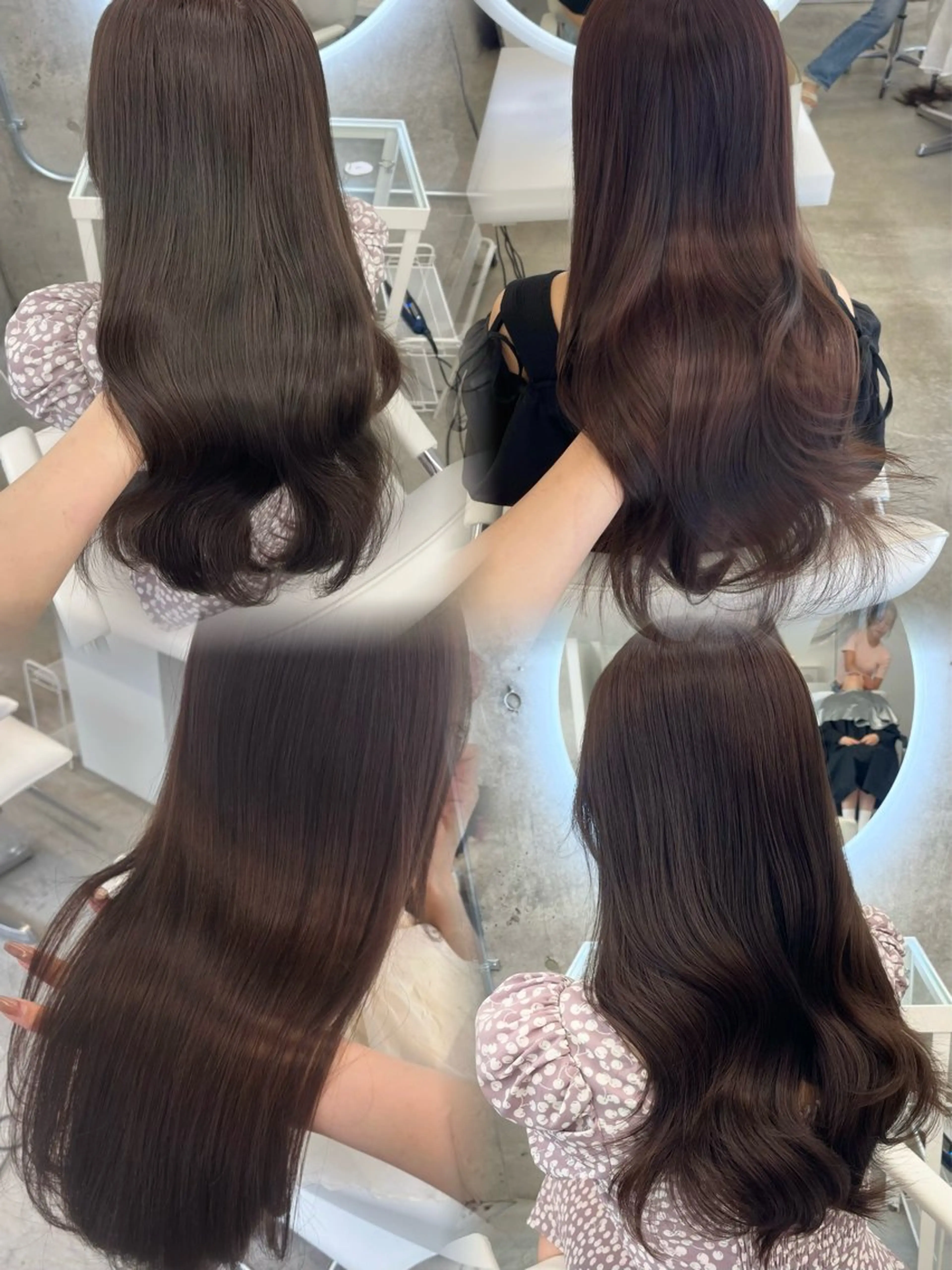 ロング カラー ブラウンカラー ショコラグレージュ グレージュ ラベンダーカラー カット ヘアカラー 透明感カラー🎀 icyきなみのヘアスタイル