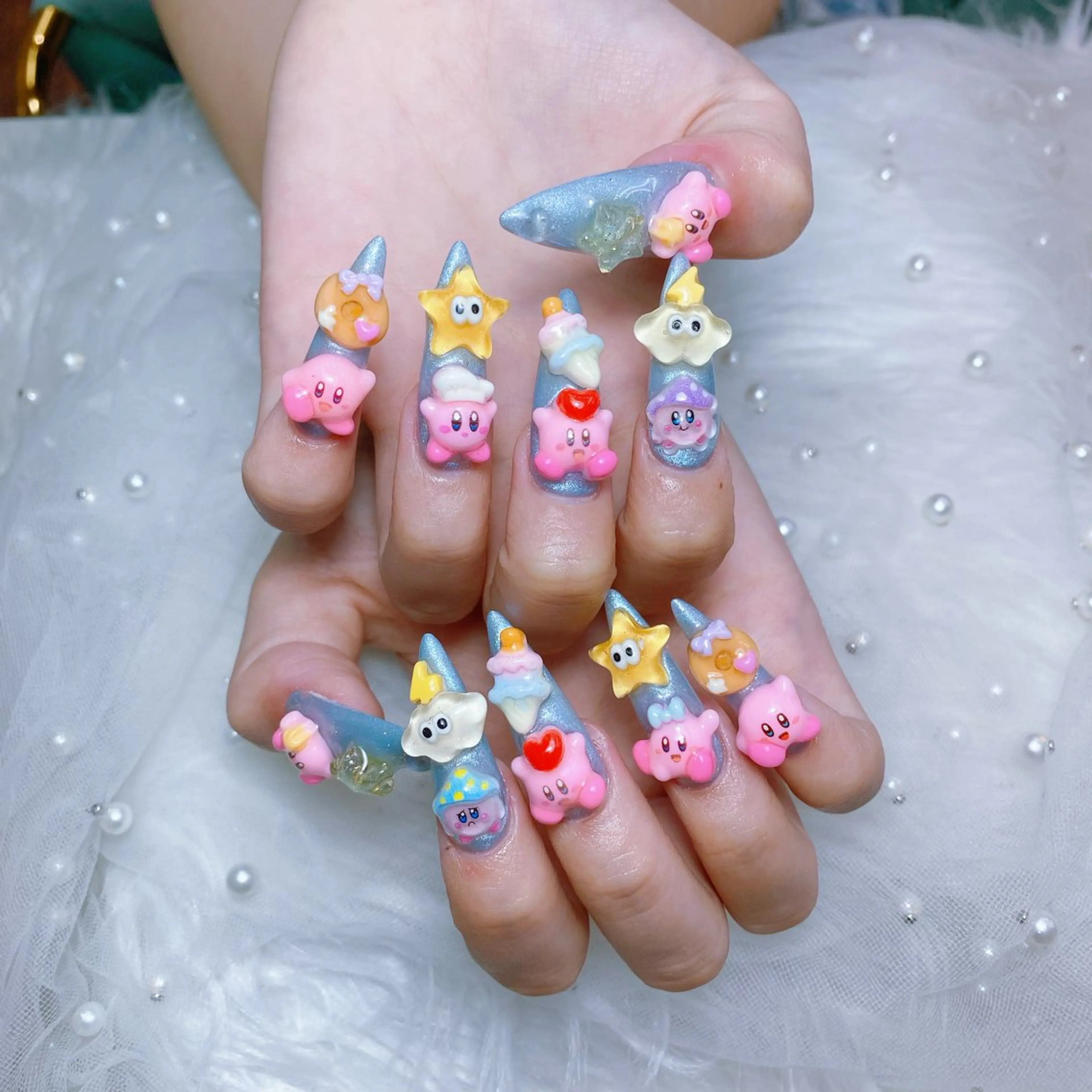 ネイル オーロラネイル 成人式 フレンチネイル ハート 韓国ネイル Melody Nail所属・Melody  3D/スカルプ専門店のネイルデザイン