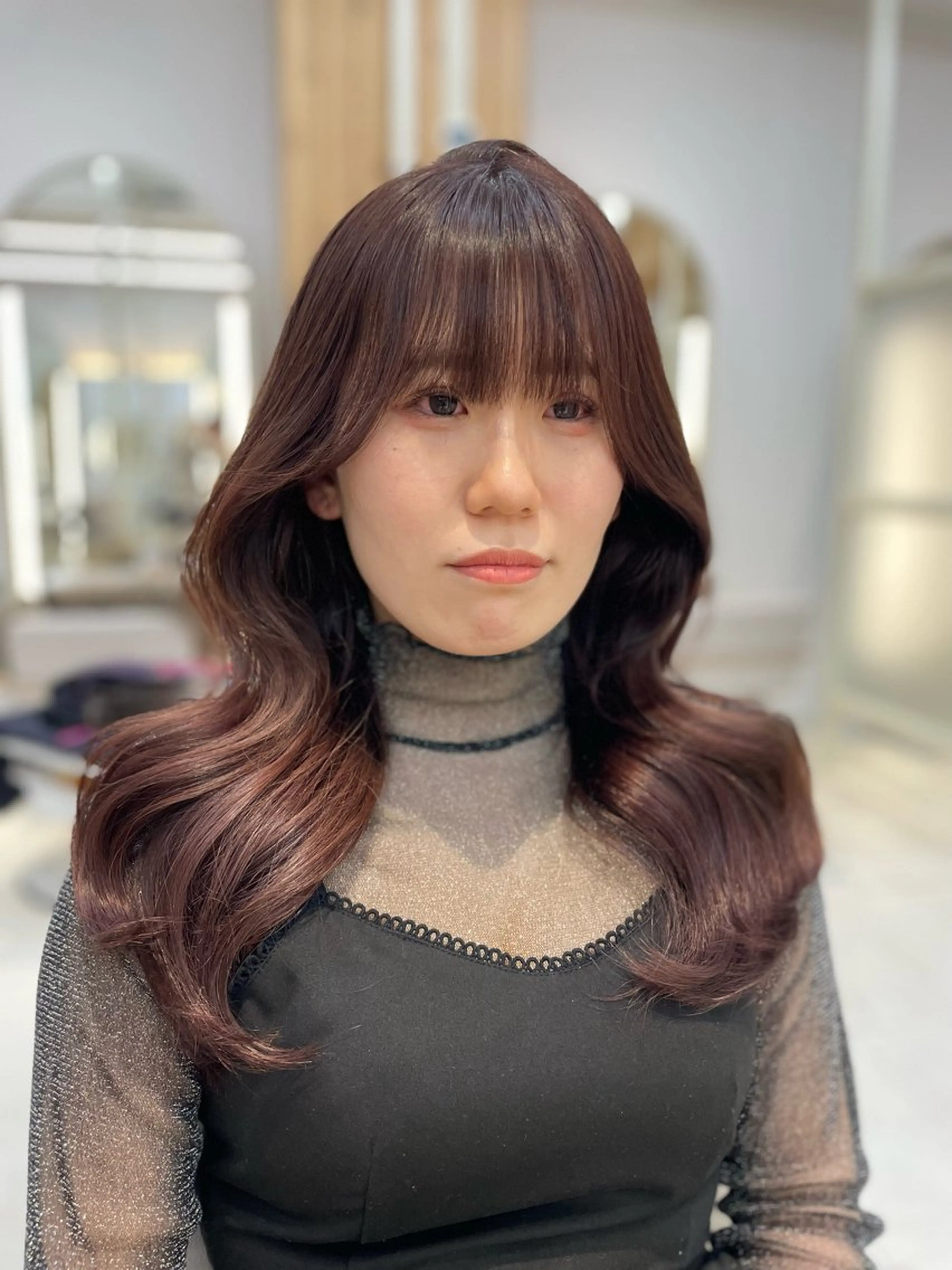 セミロング カラー カット ヘアカラー トリートメント 顔周り/透明感カラー /韓国ヘア/TAKUのヘアスタイル