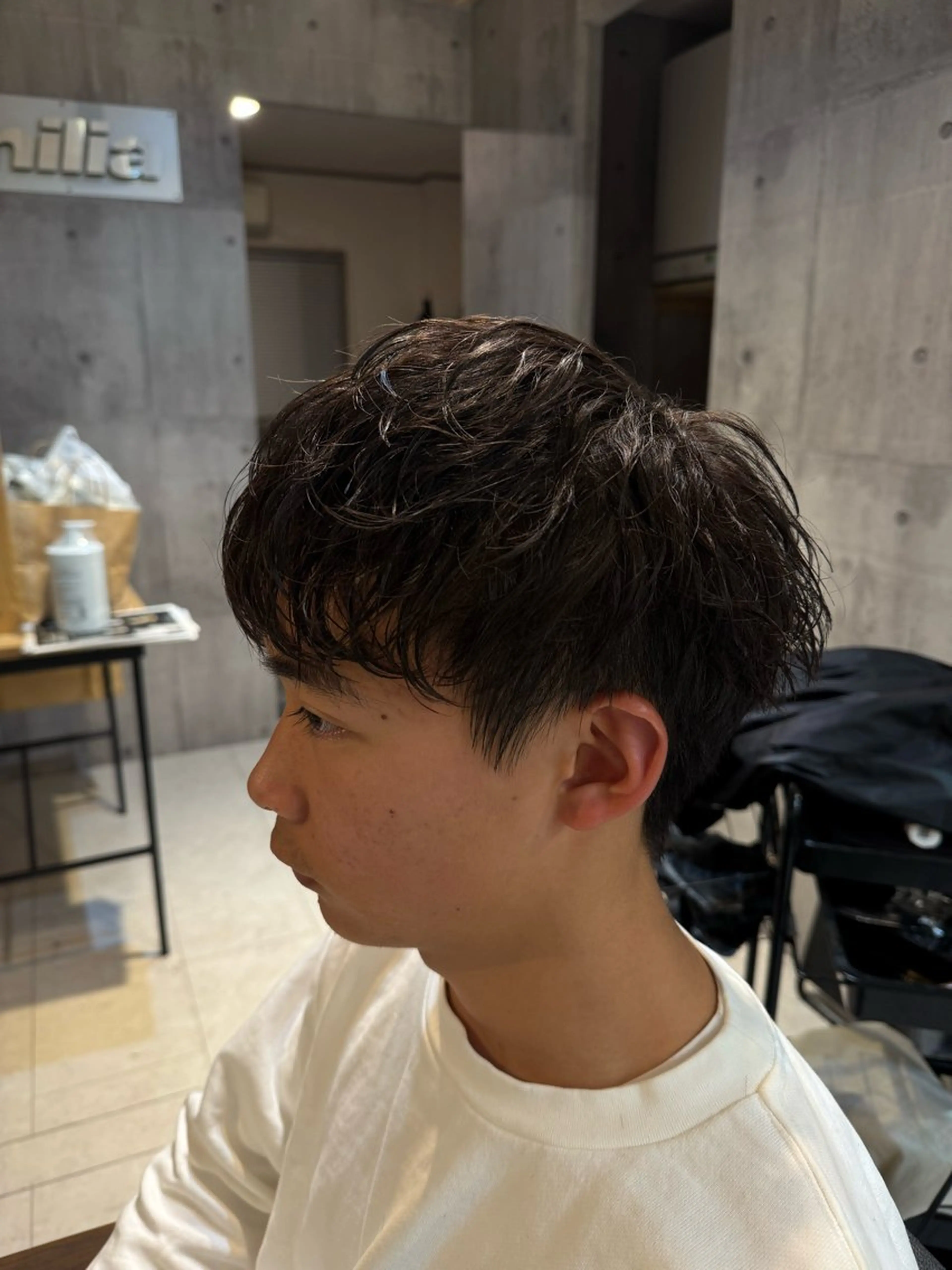 ショート パーマ メンズ メンズパーマ カット パーマ 坂井 琉生のヘアスタイル