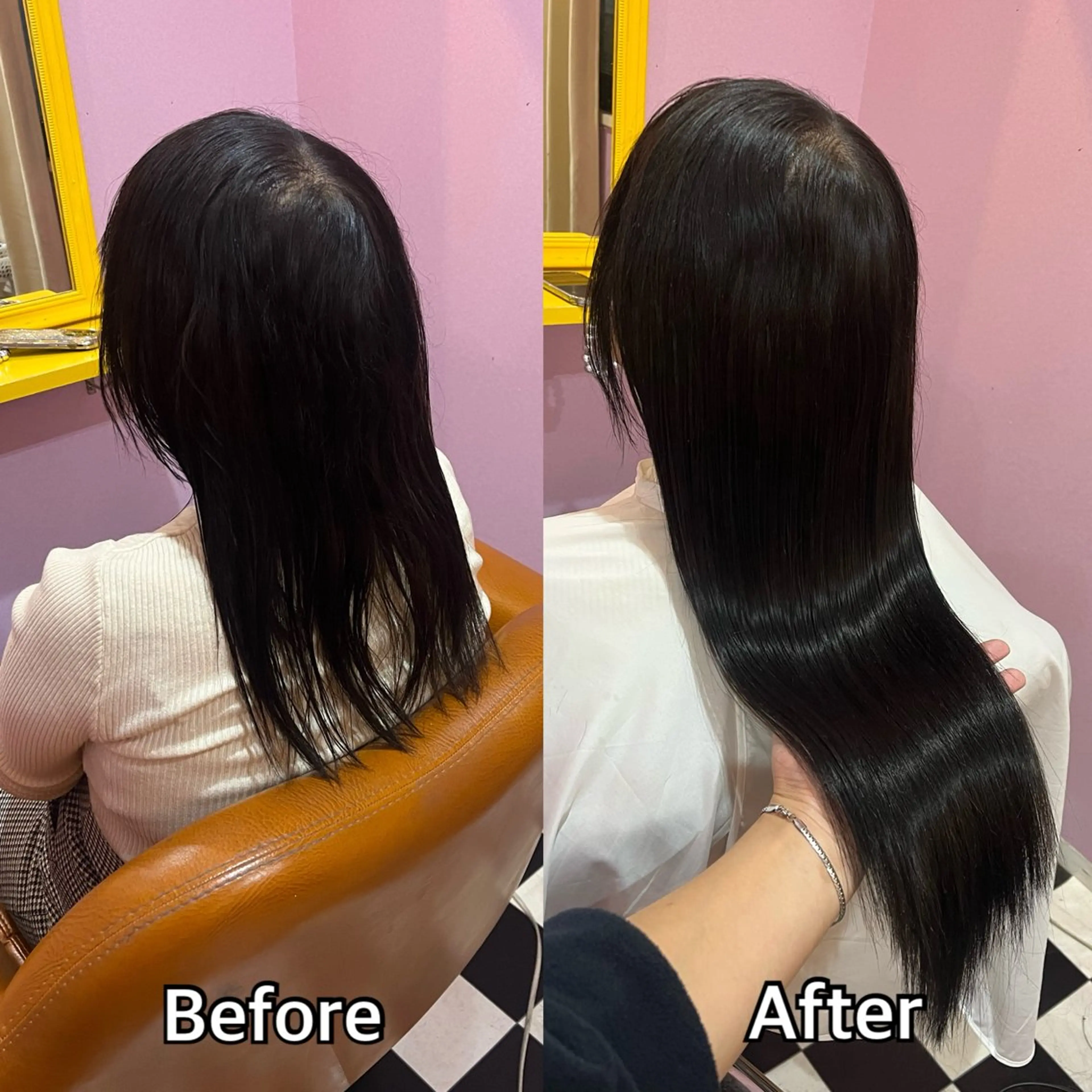 ロング エクステ シール+ちび編み込み エクステ梅田🐨のヘアスタイル