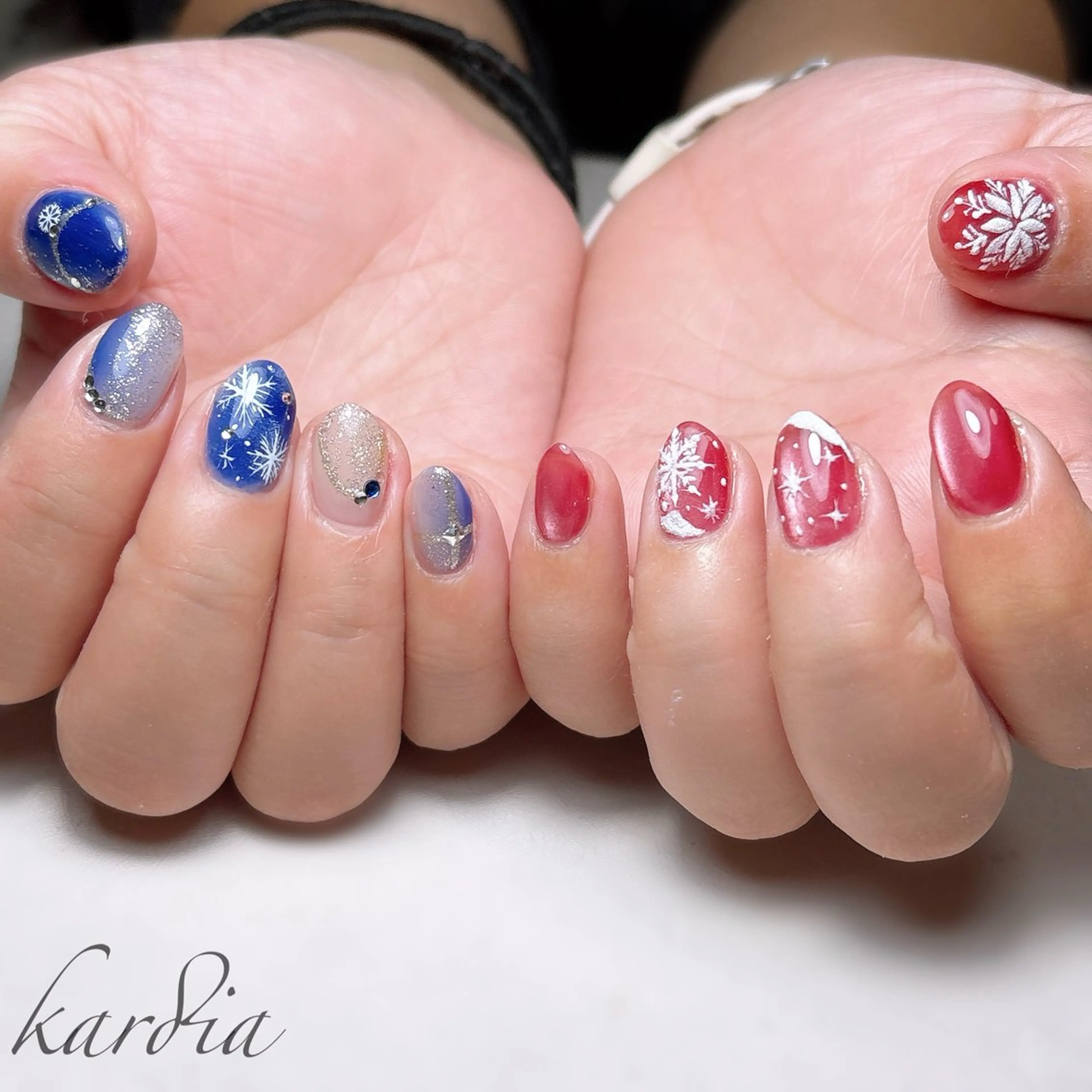 ネイル ハンドネイル καρδιά -ｶﾙﾃﾞｨｱ-のネイルデザイン