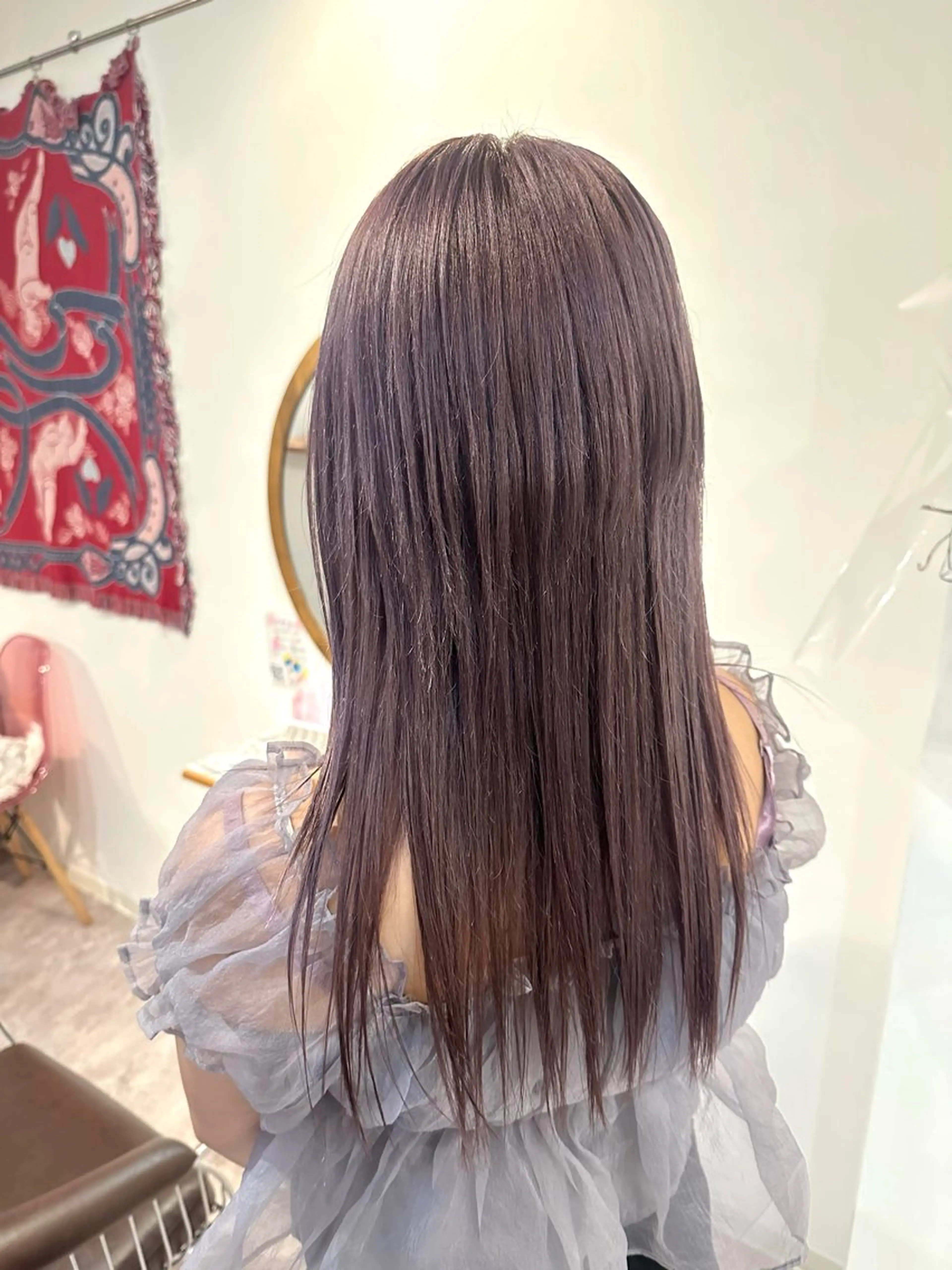 ロング カラー ブリーチ 透明感カラー ラベンダーカラー ラベンダーピンク ピンクカラー ヘアカラー nabi所属・梅田 薫のヘアスタイル