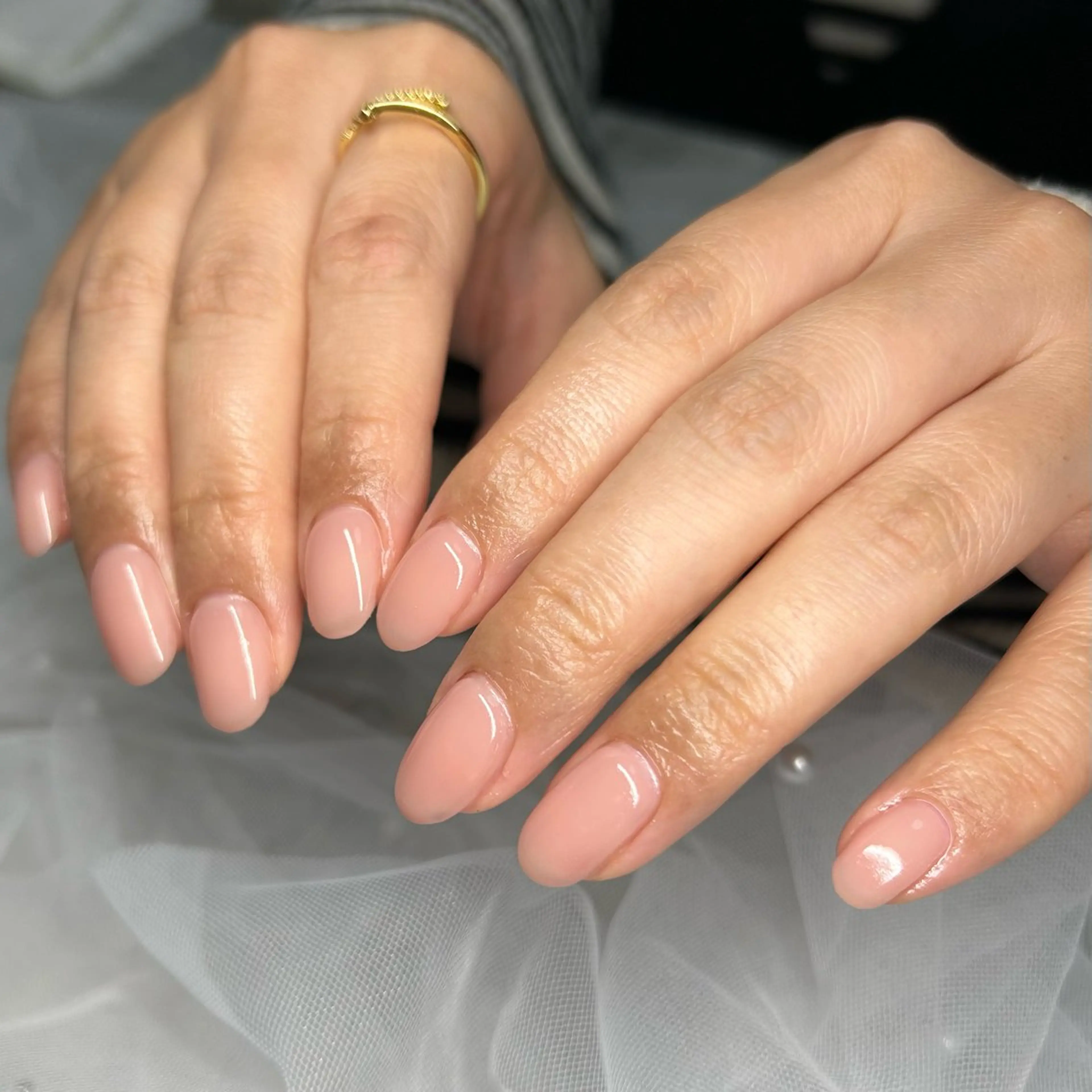 ネイル ワンカラーネイル ピンク ピンクベージュ ハンドネイル ten nail salon　かえでのネイルデザイン