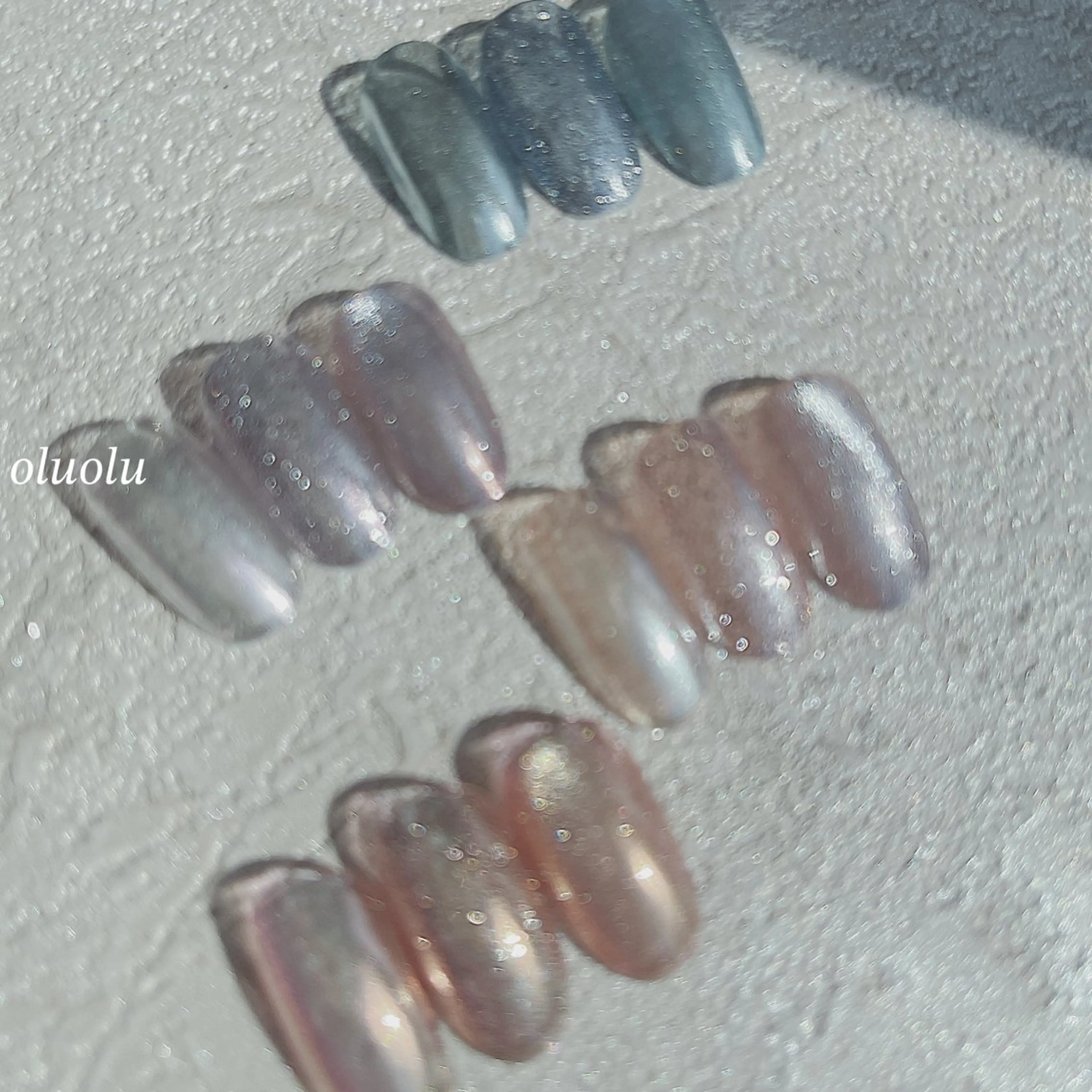 ネイル アートネイル オーロラネイル フラッシュネイル キラキラネイル マグネットネイル ハンドネイル 大村 紬華のネイルデザイン