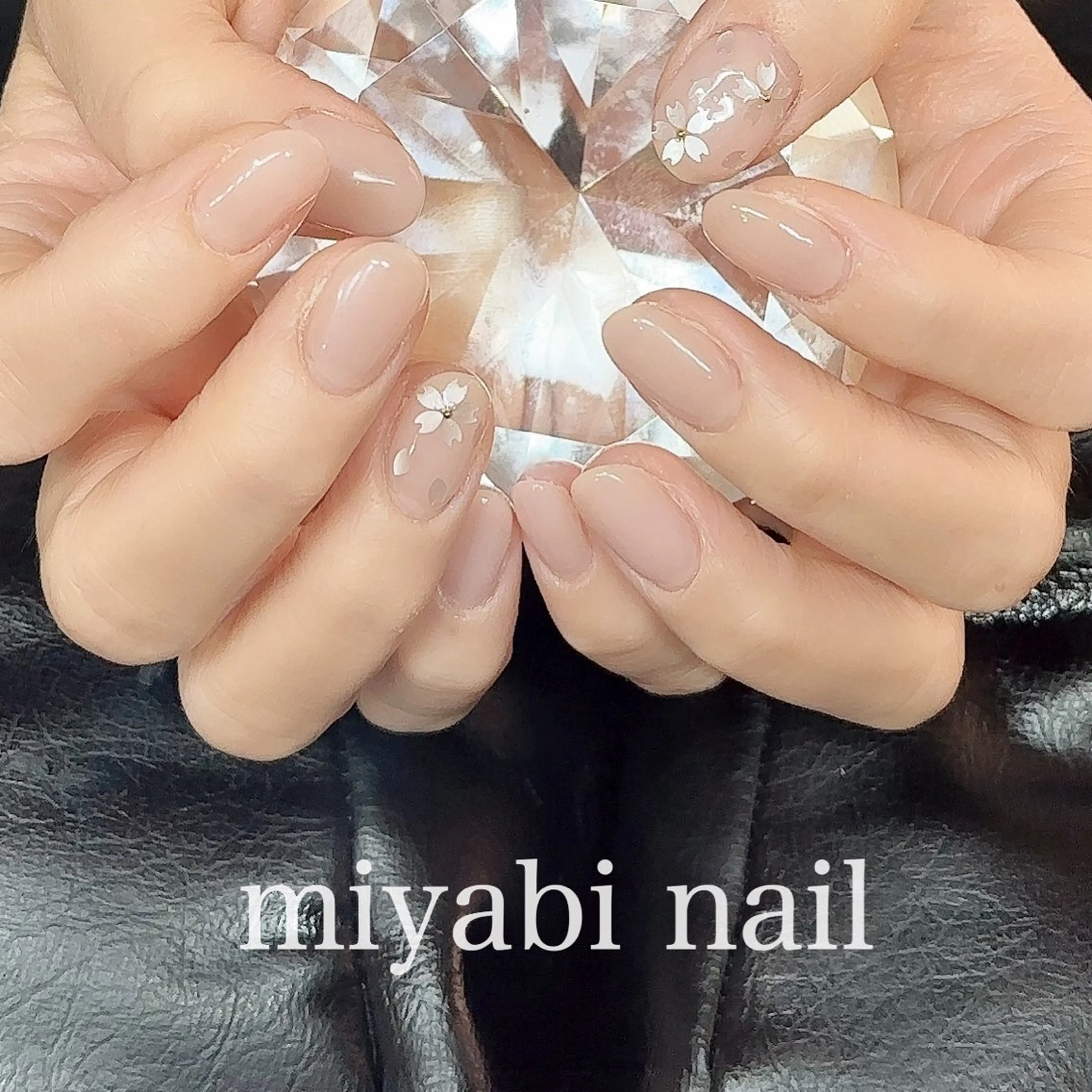 ネイル アートネイル 桜ネイル 持ち込み オフィスネイル ピンク ハンドネイル miyabi nail 桂川駅近くのネイルデザイン