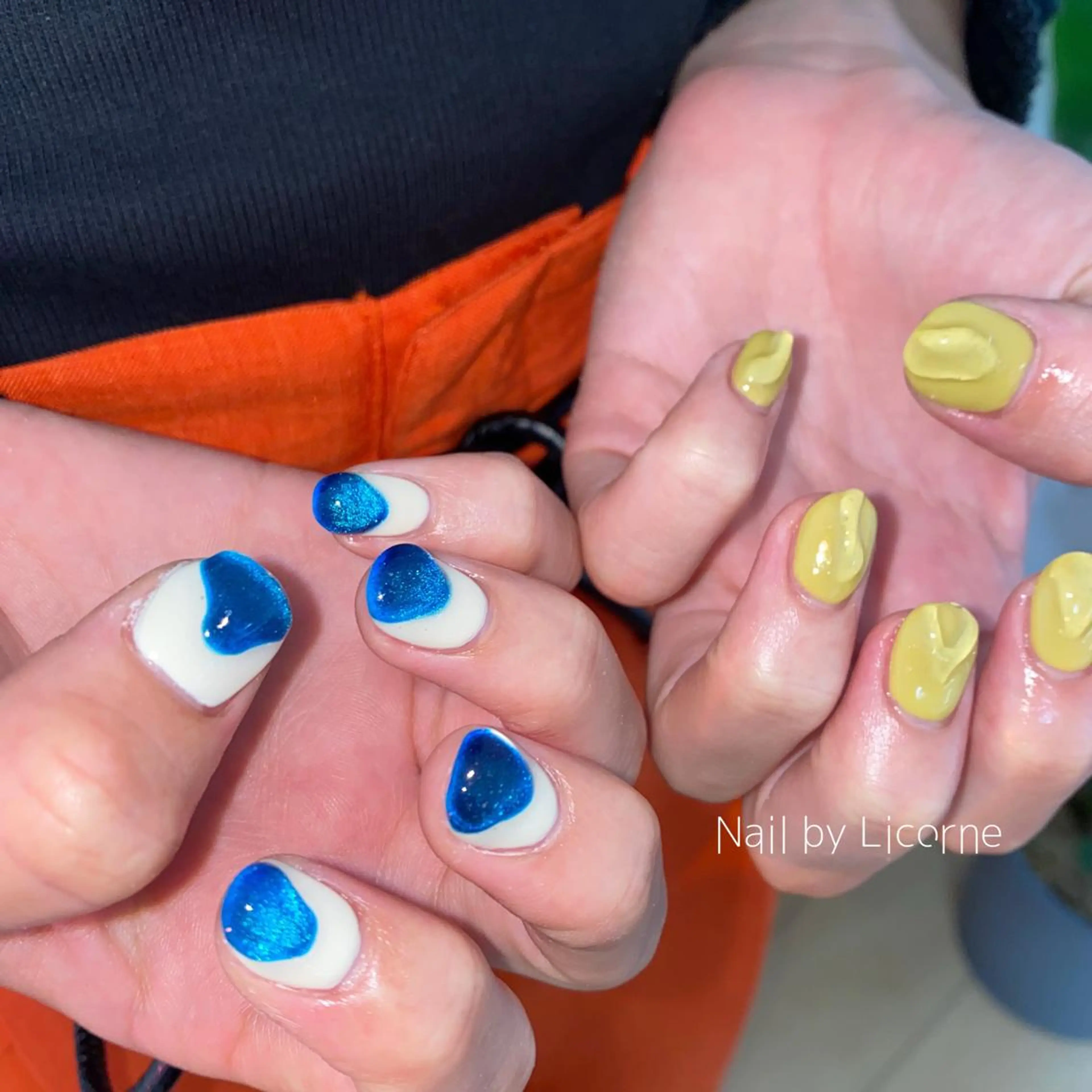 ネイル アートネイル オーロラネイル フレンチネイル 氷ネイル・うるうるネイル マグネットネイル ハンドネイル Nail by Licorneのネイルデザイン