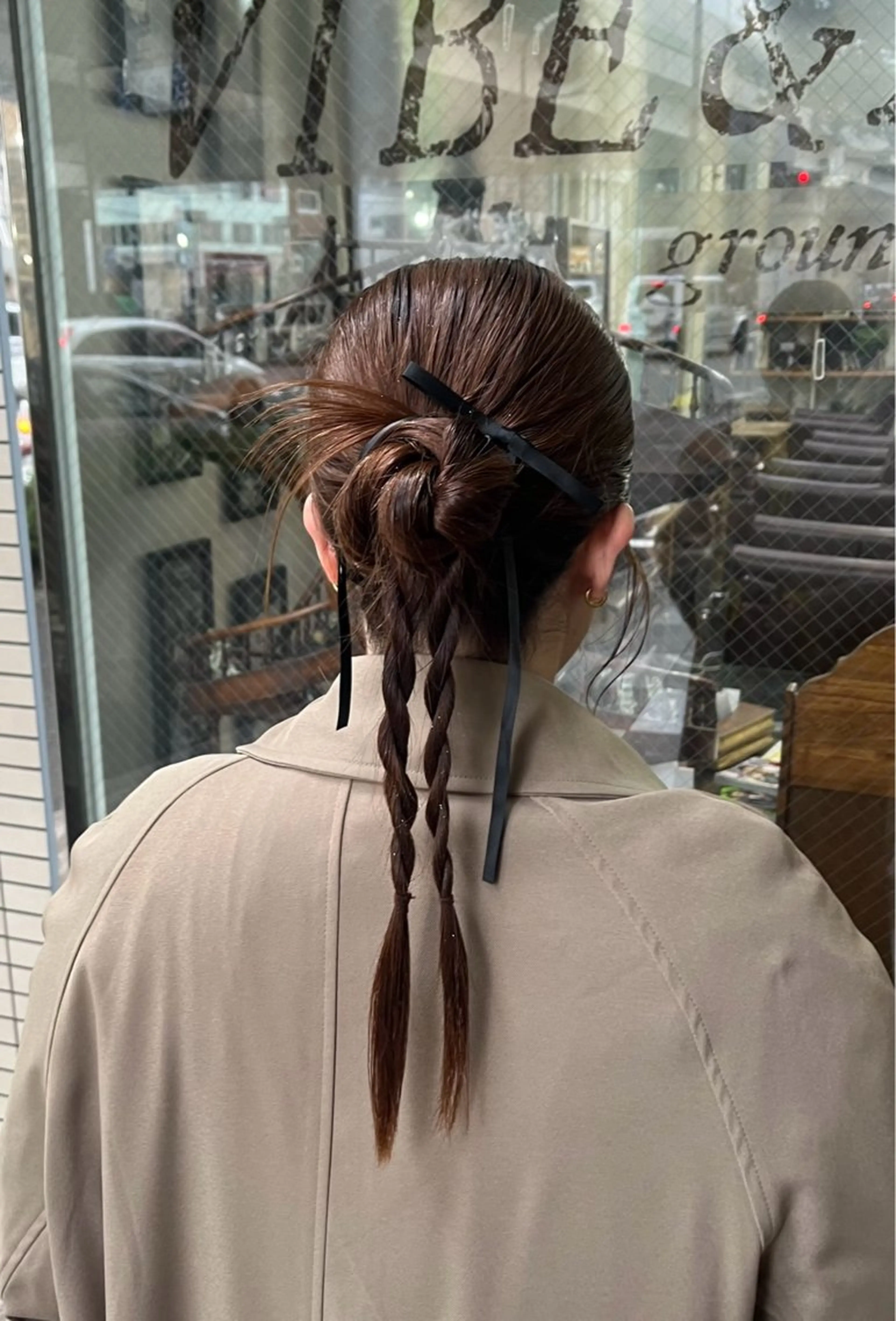 ヘアアレンジ ヘアセット デザインカラー/ コーンロウのヘアスタイル