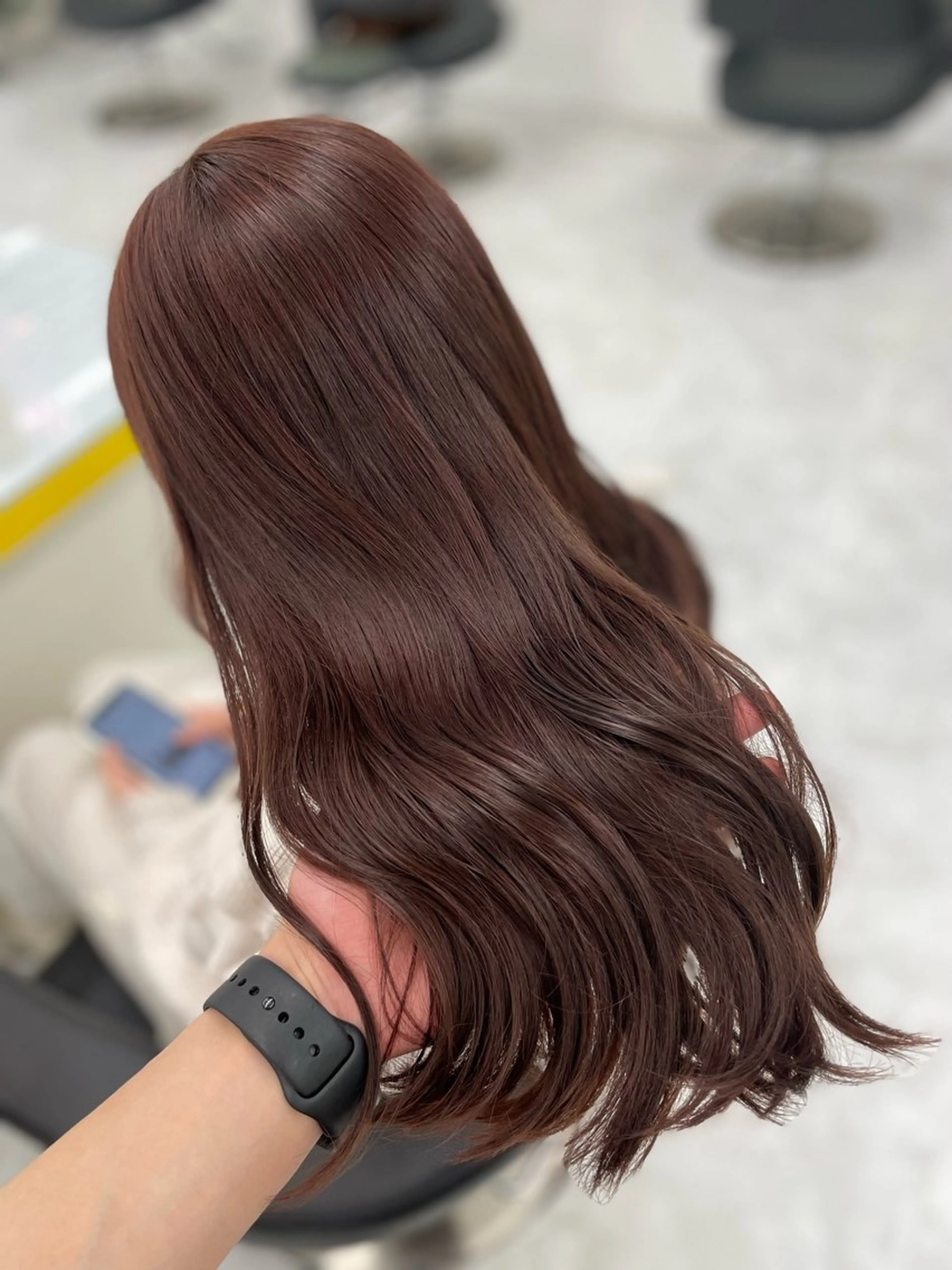 ロング カラー ヘアアレンジ ブリーチ ブリーチなしカラー ヘアカラー トリートメント ヘアセット 💕透明感暗髪💕 りくのヘアスタイル