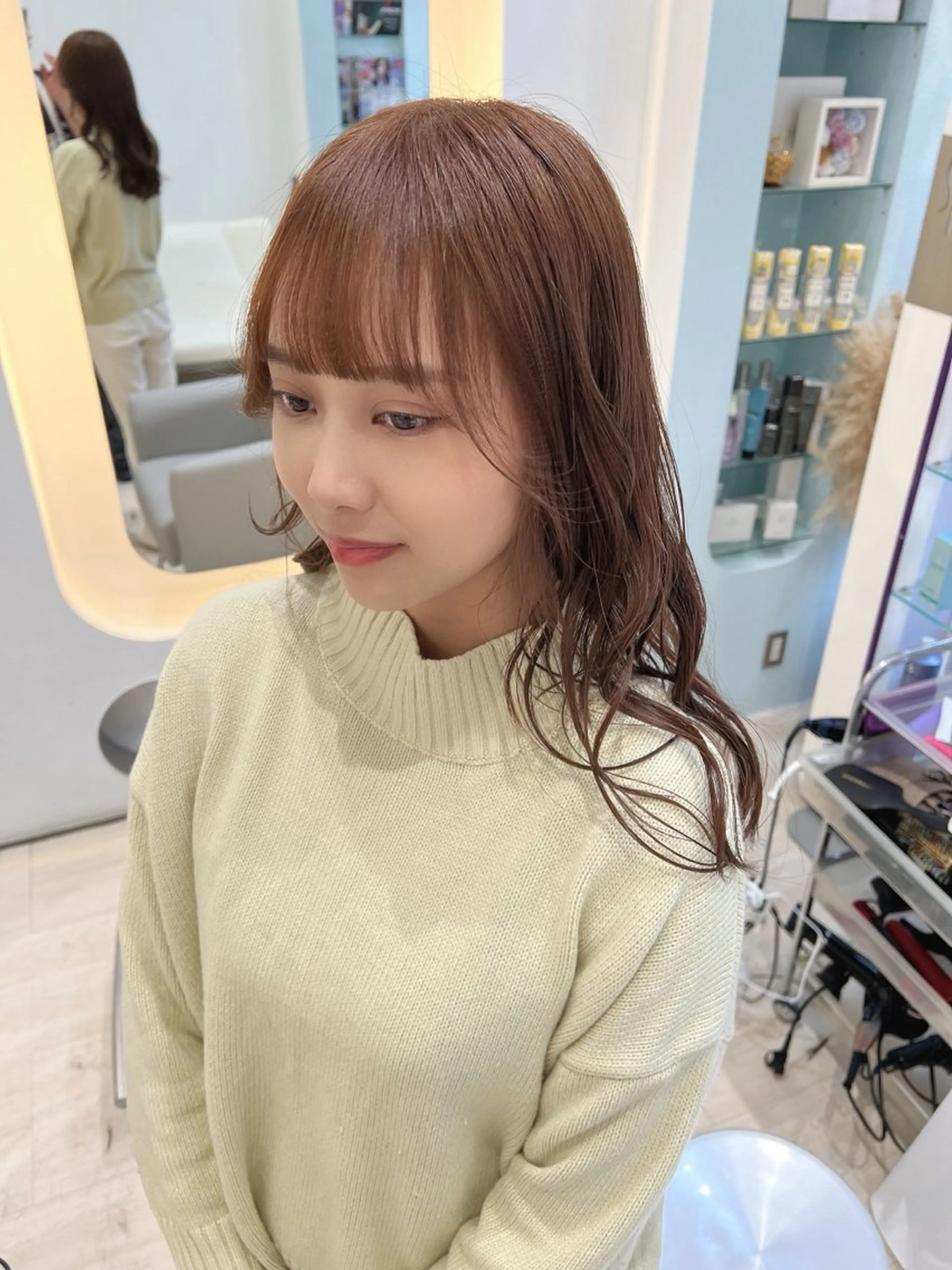 ミディアム カラー パーマ ヘアアレンジ メンズ ヘアカラー 堀井 凌平のヘアスタイル