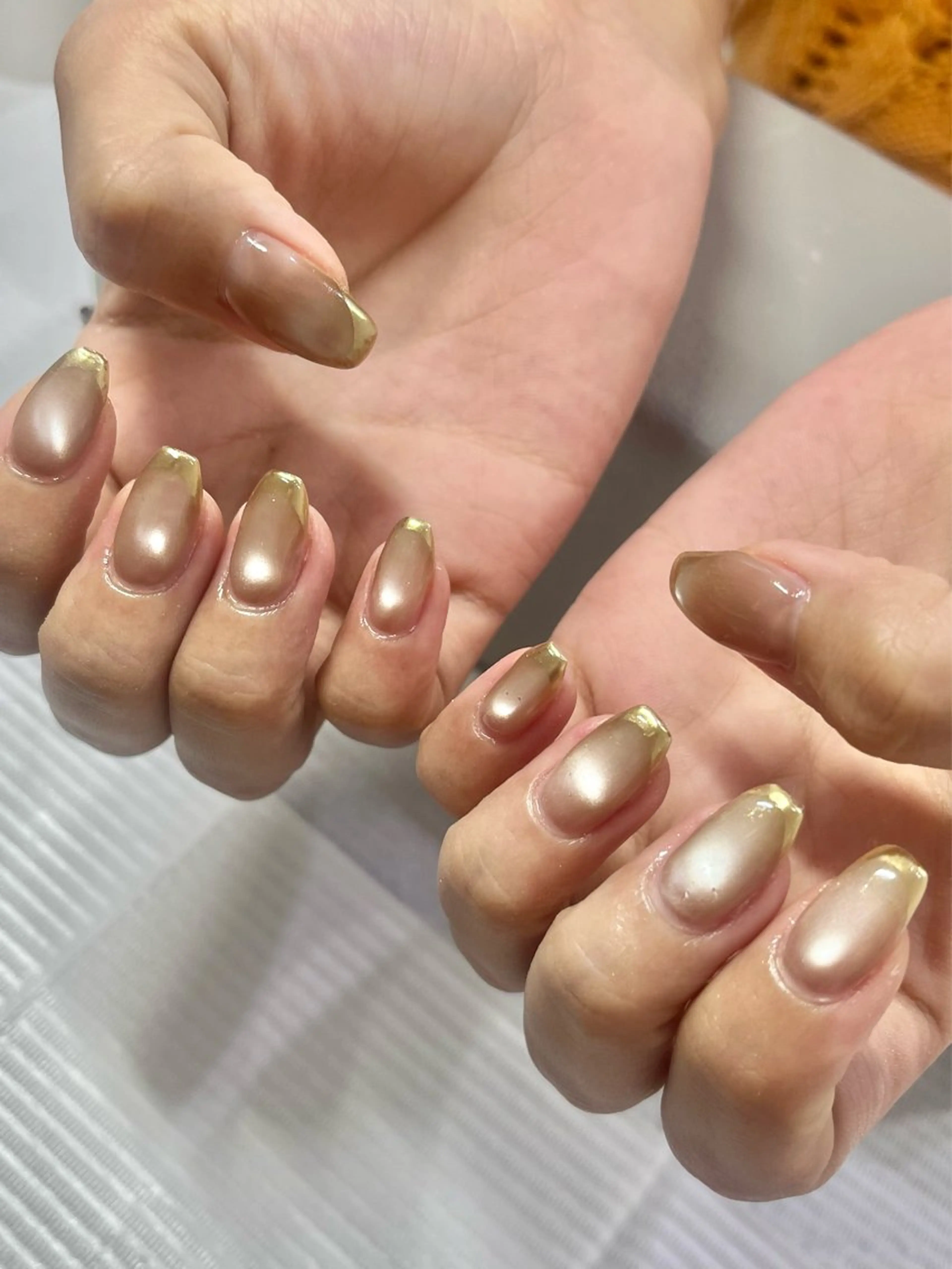 ネイル フレンチネイル ミラーネイル ハンドネイル Ray Jr nailistのネイルデザイン